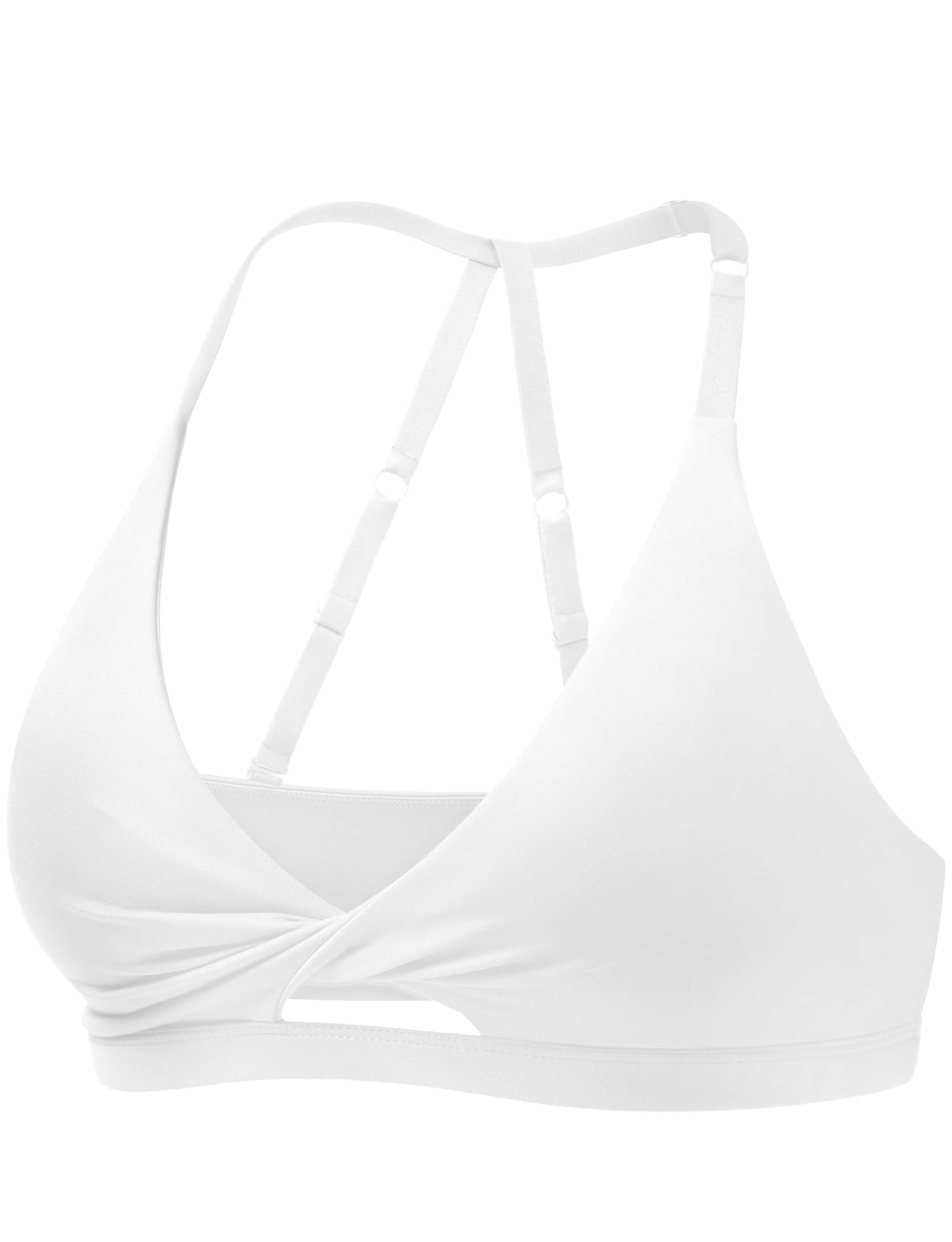 YEOREO Women's Open Back Sports Bra - Adjustable Straps, Padded Medium Impact Workout Top for Yoga & Gym | Perfect for Running, Fitness & Active Lifestyles