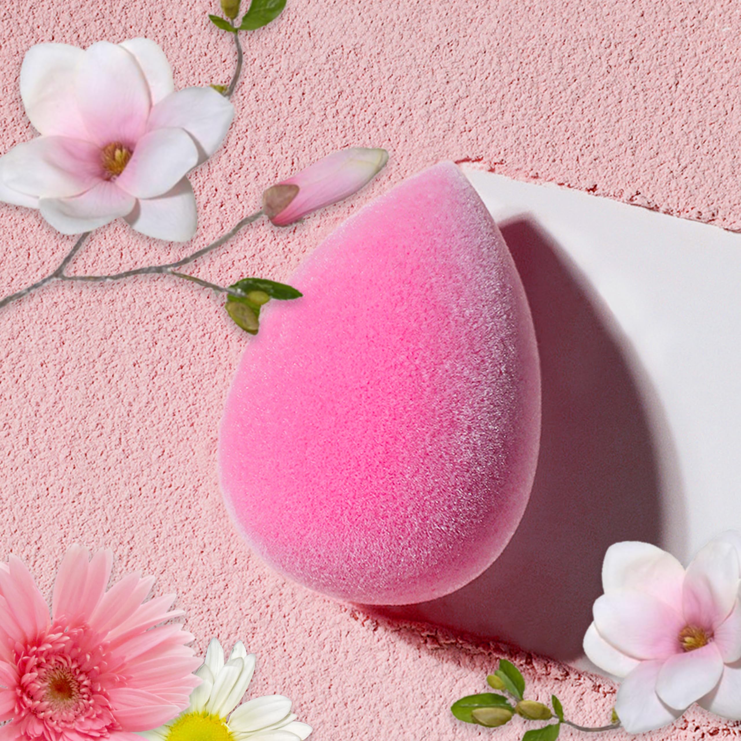 5PCS Mini Beauty Blender Sponges - Soft & Flexible Makeup Sponges for Foundation, Powder & Liquid - Multi-Colored Cosmetic Sponge Set (Pink) - Perfect for Travel, Daily Makeup & Beauty Gifts
