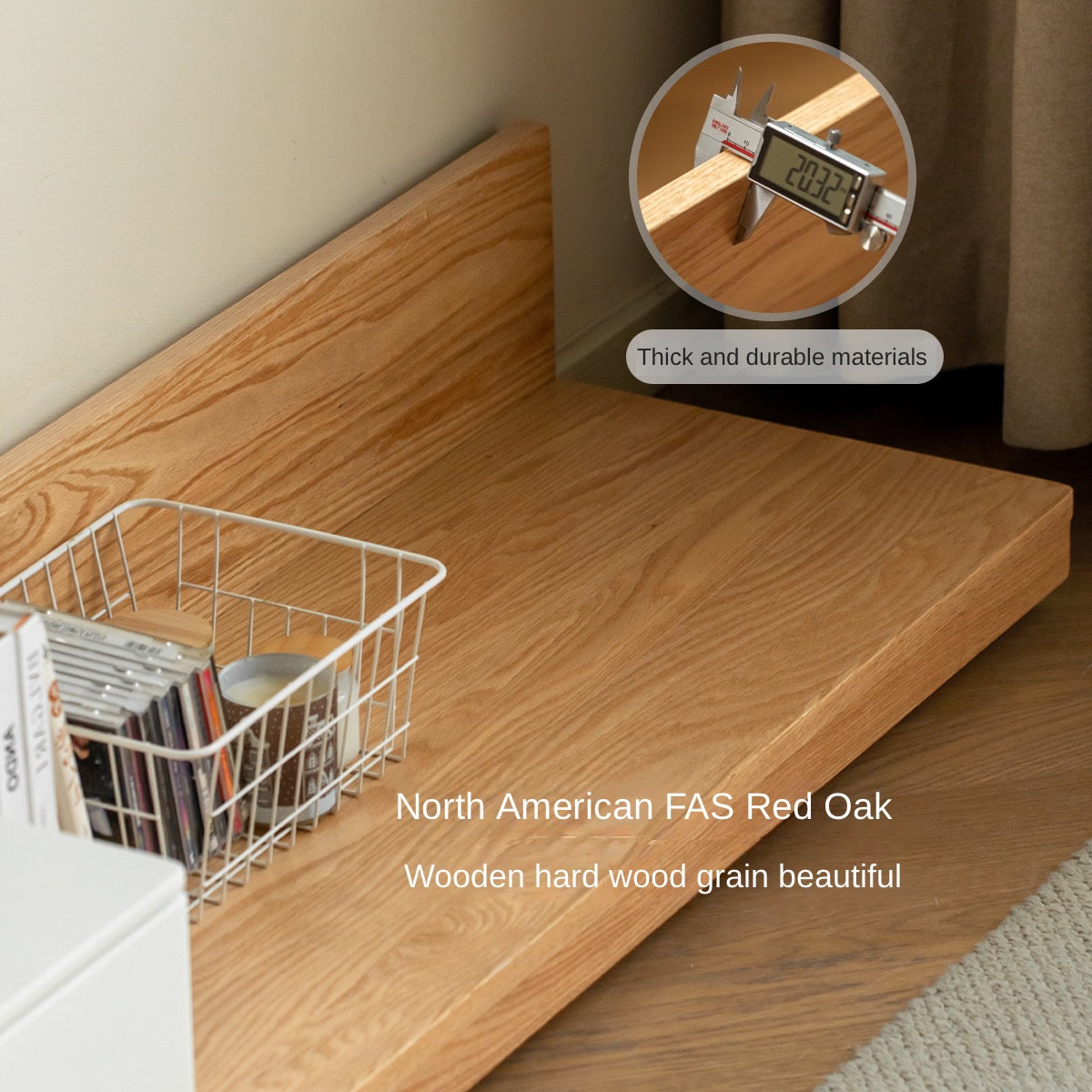Solid Oak & Poplar Wood Retractable TV Stand Floor Cabinet - Modern TV Console for Living Room, Bedroom & Home Theater