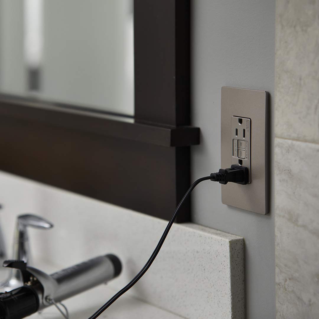 Legrand Radiant Screwless Wall Plates for Decorator Rocker Outlets - 1-Gang Brushed Nickel Cover (RWP26NICC6) - Perfect for Modern Home & Office Electrical Outlet Upgrades