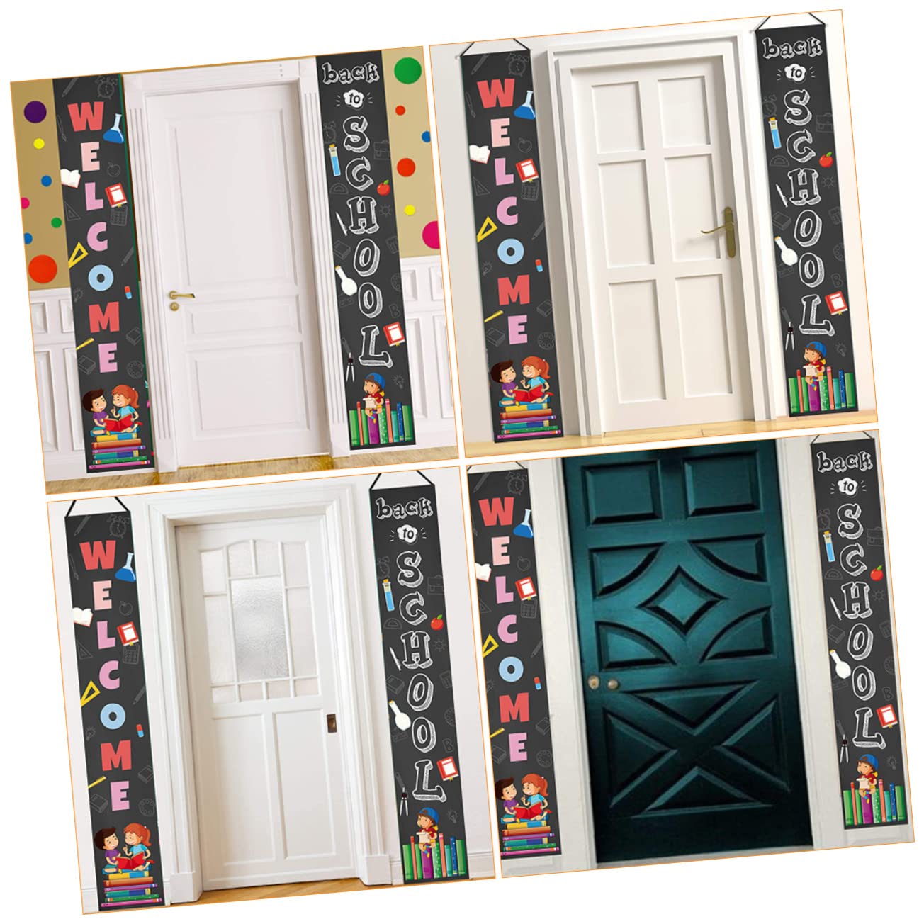 RORPOIR 1 Pair Curtain Emblems - Elegant Office & School Decor, Welcome Sign for Back to School Season, Perfect for Classroom, Campus, and Home Decorations
