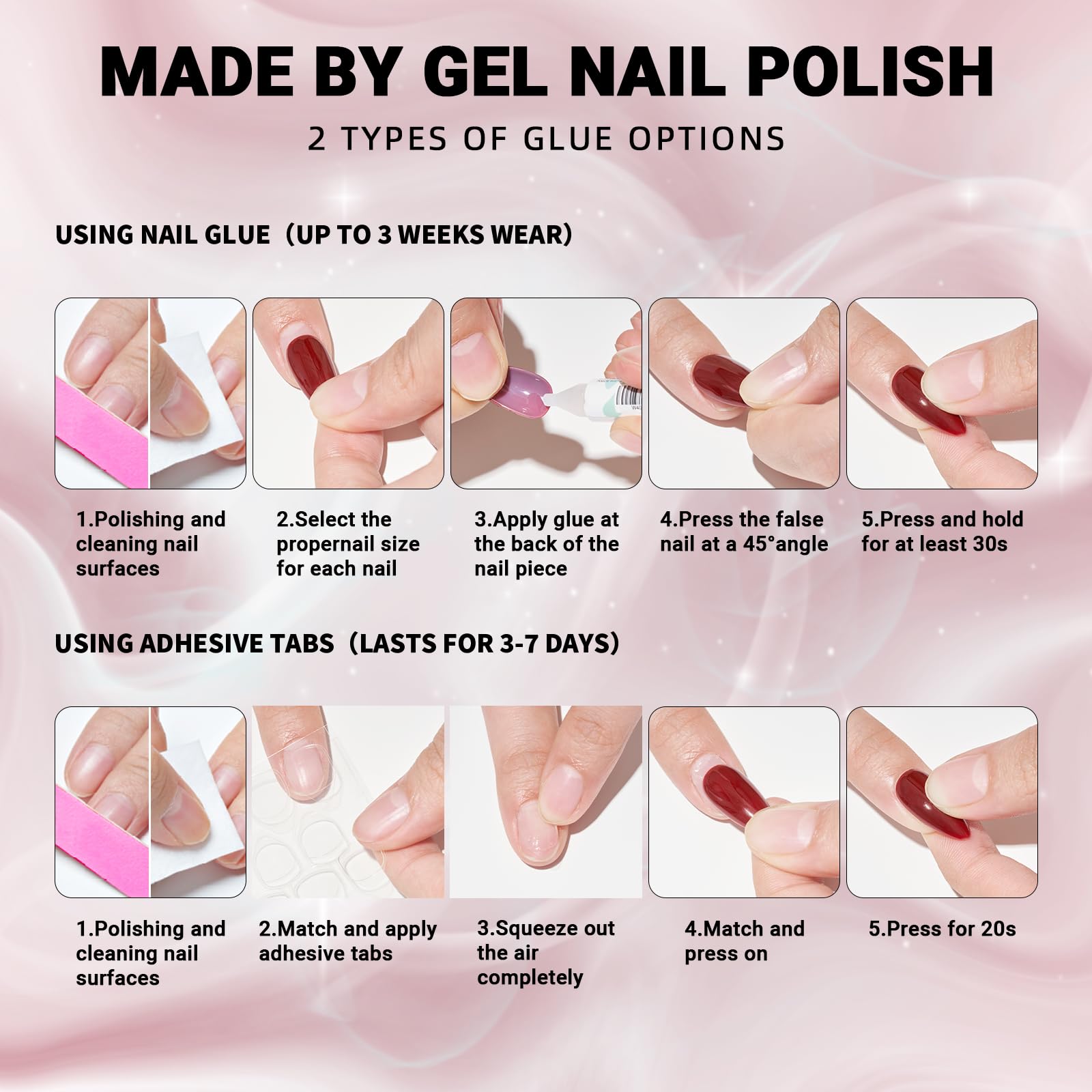 9D Glitter Dark Grey Almond Press on Nails with Purple Glitter Design - 24 Pcs Salon Quality Magnetic Gel Nails Kit in 12 Sizes | Handmade Fake Nails for Parties, Weddings & Special Occasions