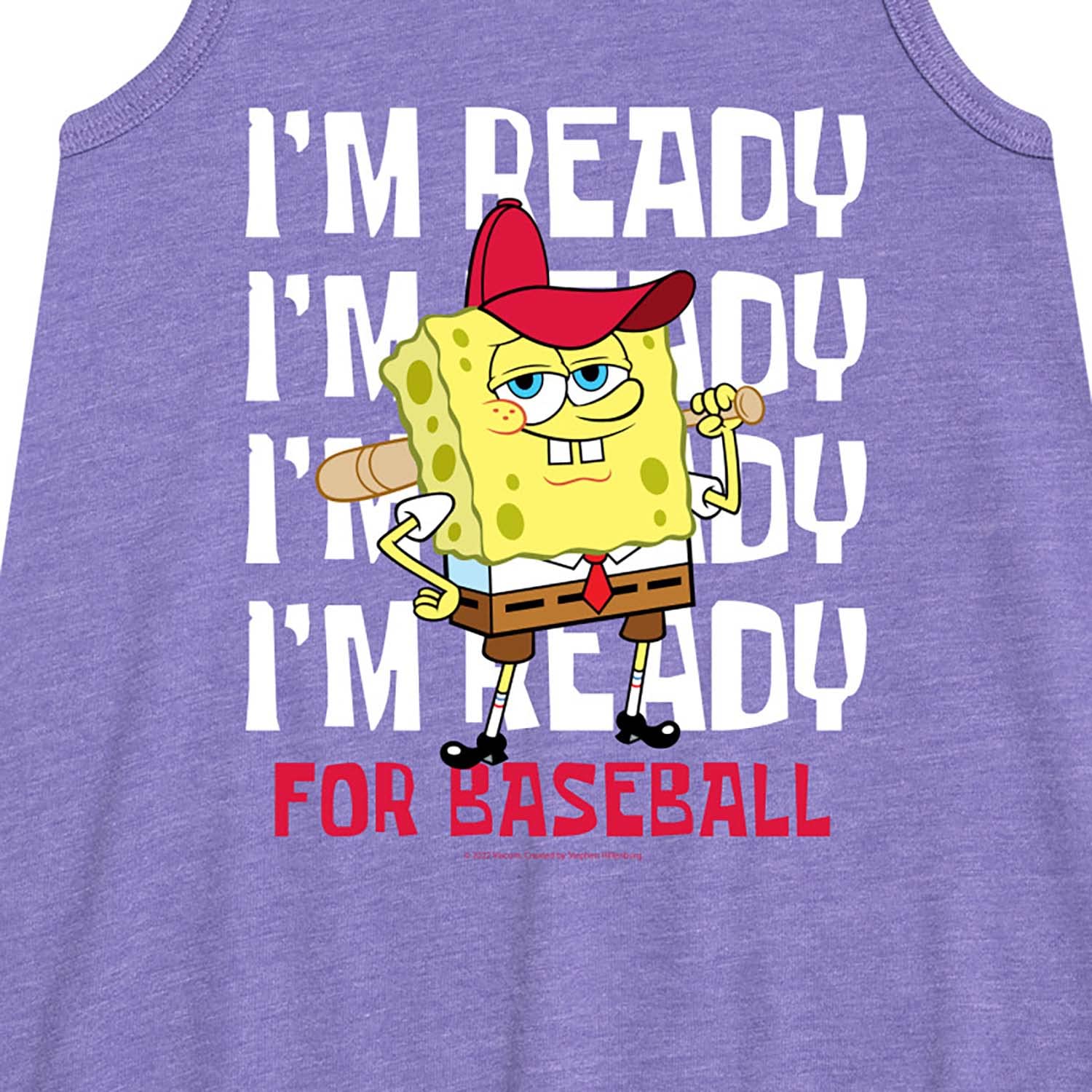 HYBRID APPAREL Spongebob Squarepants Baseball Print Toddler & Youth Girls A-Line Dress - Cute Cartoon Character Outfit for Playdates, Birthday Parties & Casual Wear