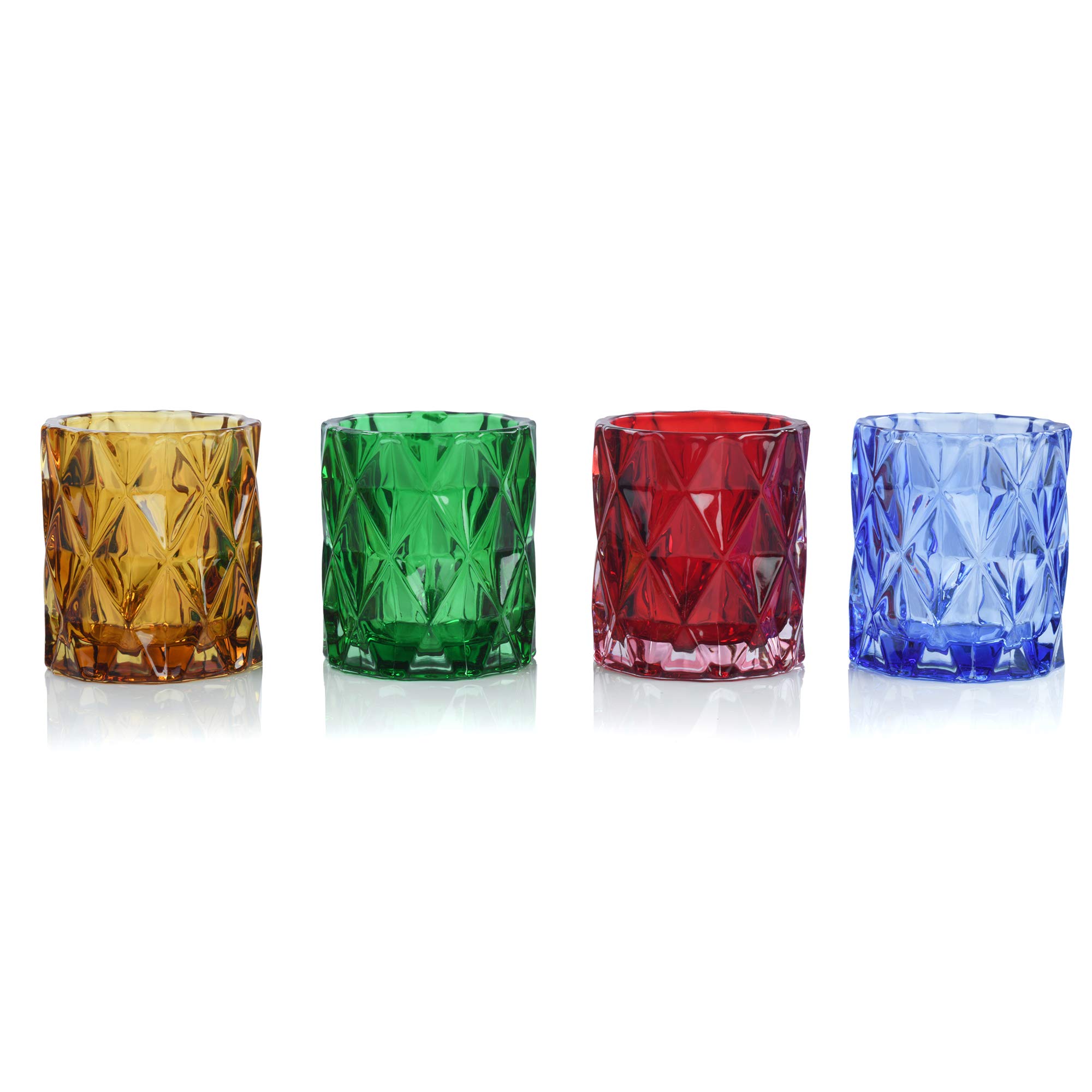 IMPULSE! Sunset Votive Candle Holders - Small Cobalt Glass Bud Vase for Home Decor, Wedding Centerpieces & Romantic Ambiance