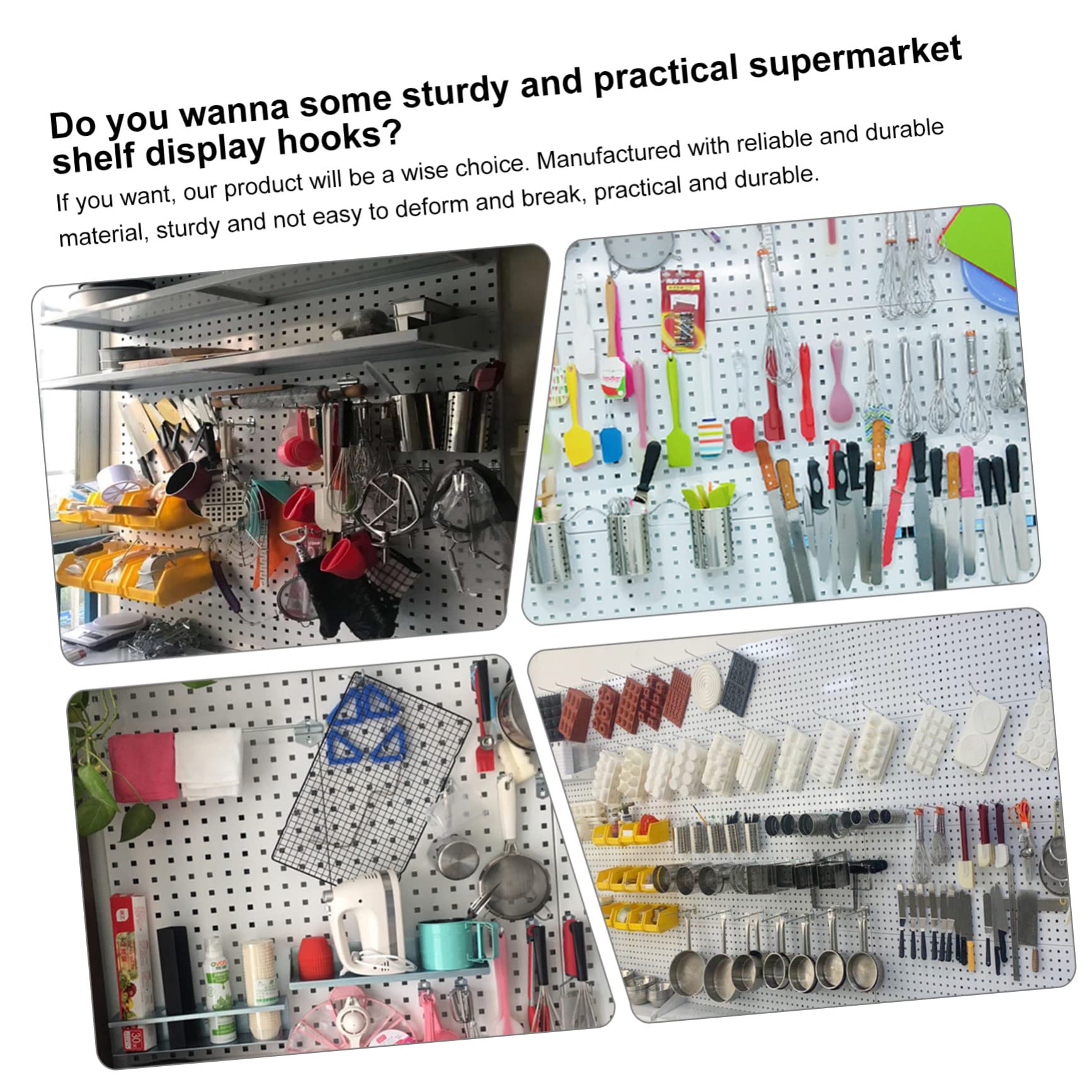iplusmile 200 Pcs Pegboard Hooks - Heavy Duty Iron Tool Organizer Hooks for Workshop, Garage & Retail Store Organization - Perfect for Hanging Tools, Accessories & Supplies