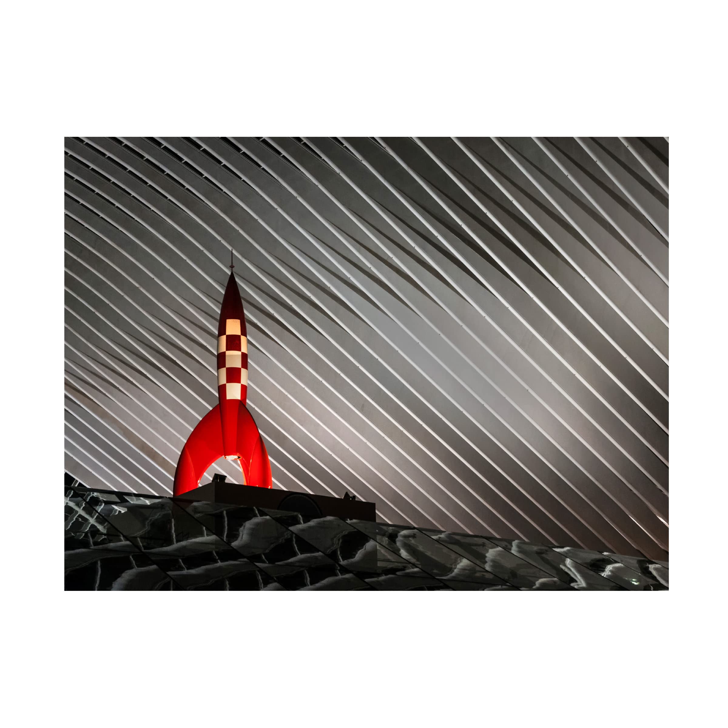 Trademark Fine Art 'Night Launch' Canvas Wall Art by Jef Van Den Hende - Space Themed Home Decor for Living Room, Bedroom & Office
