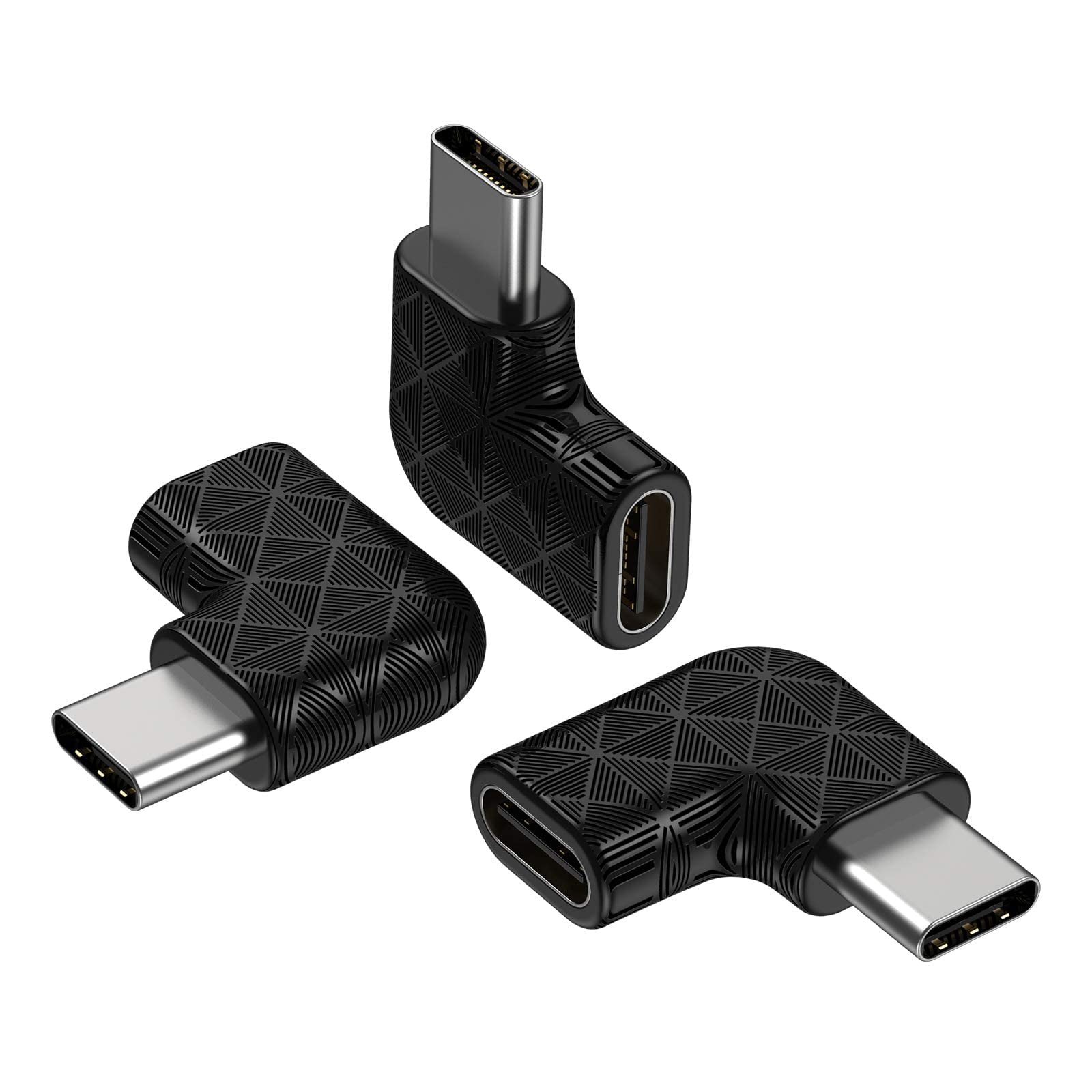5-Pack 10ft USB-C Fast Charging Cables + 3 Right Angle Adapters for Phones & Tablets