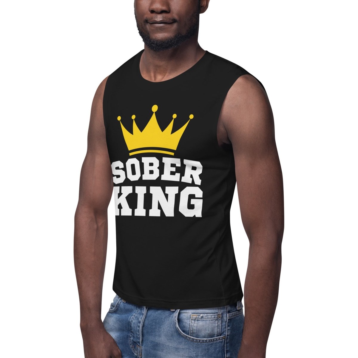 Sober King Majesty Muscle Shirt for Men - Premium Workout & Gym Tank Top - Perfect for Bodybuilding, Fitness Training & Casual Wear