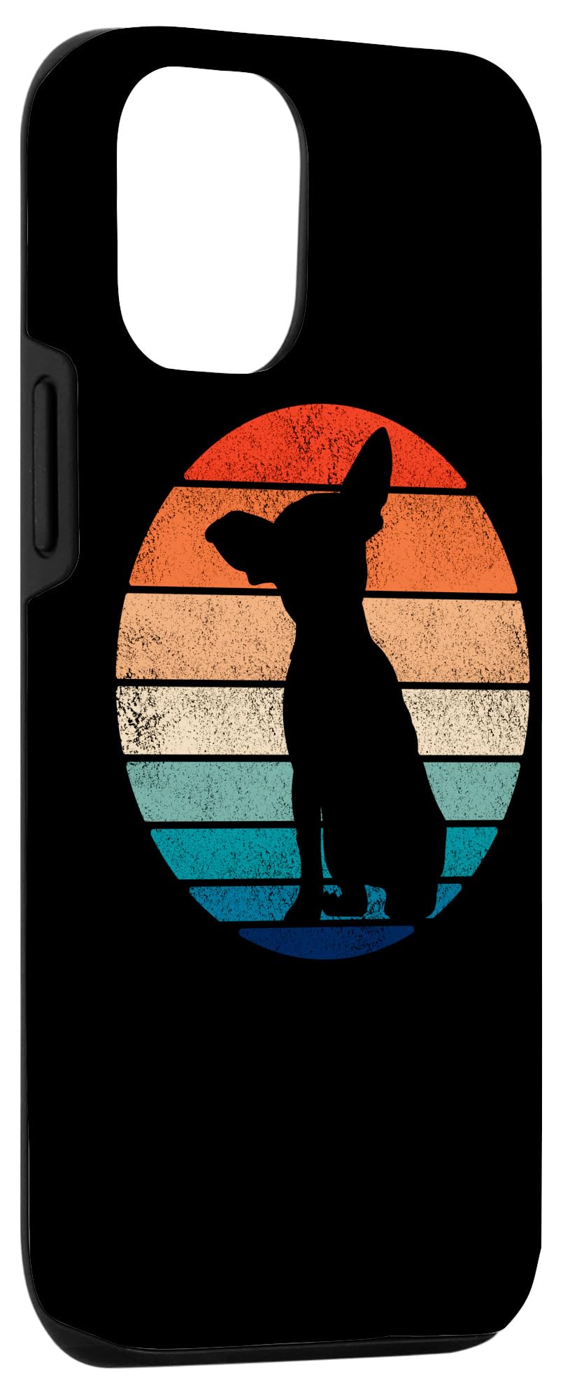 Vintage 60s 70s Retro Chihuahua Dog Silhouette Phone Case for iPhone 12/12 Pro - Trendy Protective Cover for Everyday Use, Travel & Gift Giving