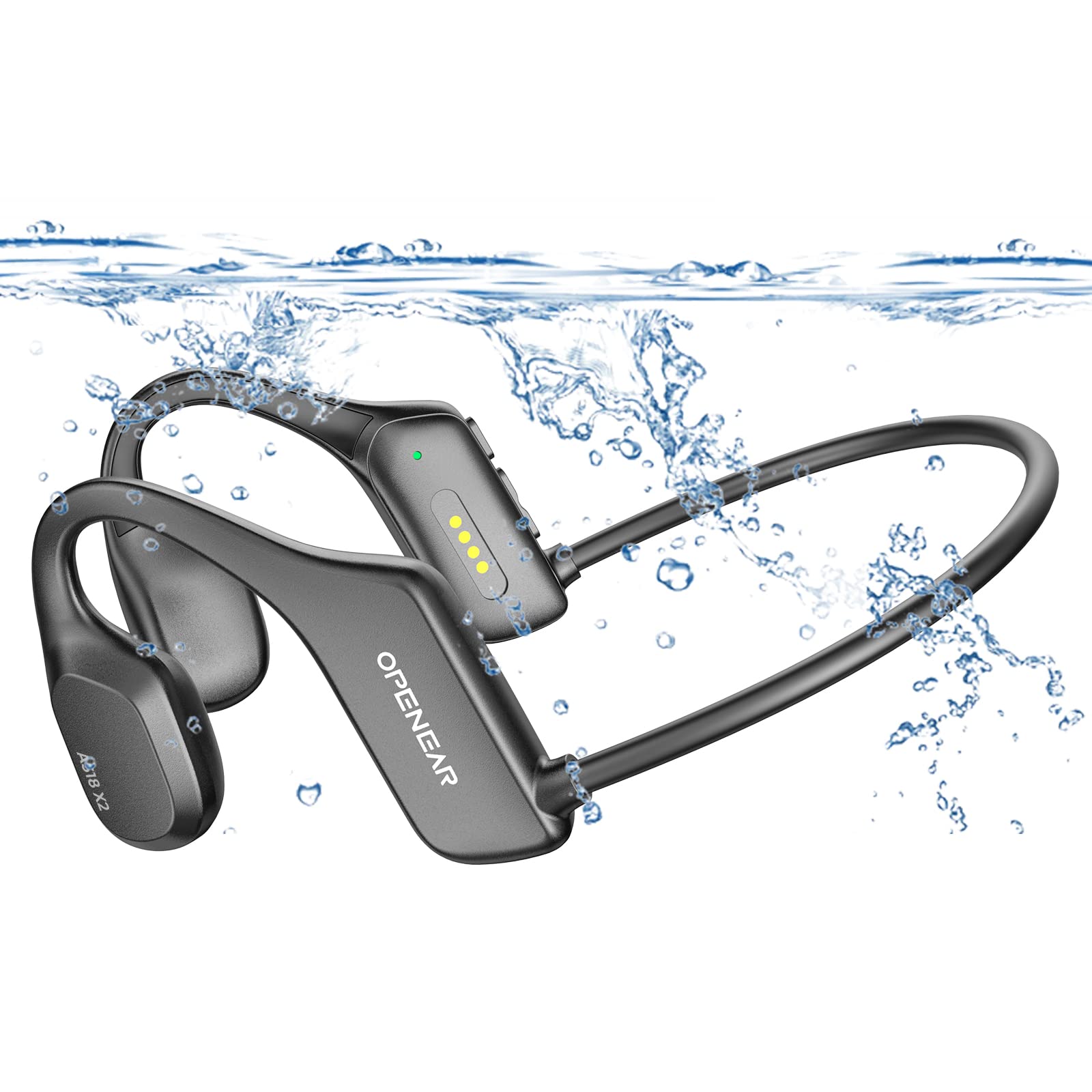 Wireless Bone Conduction Headphones for Swimming - Bluetooth 5.2 Open Ear Sports Headphones with Hi-Fi Sound & 16GB MP3 Player, Comfortable Fit for Gym, Yoga, Running & Workout - Perfect for Water Activities, Outdoor Sports & Fitness Training