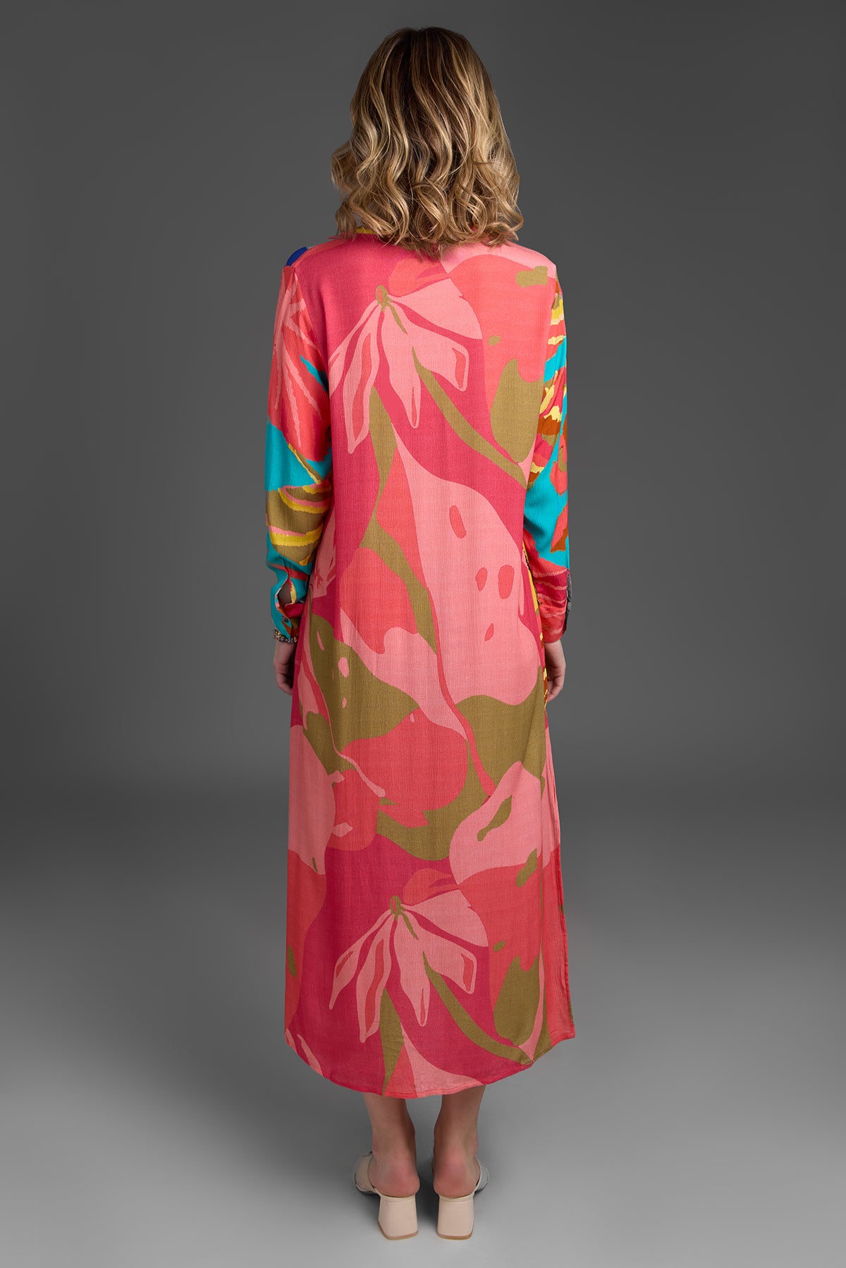 Stylish Tropical Print Button Down Long Kimono Cover Up - Perfect for Beach, Pool, and Summer Outfits