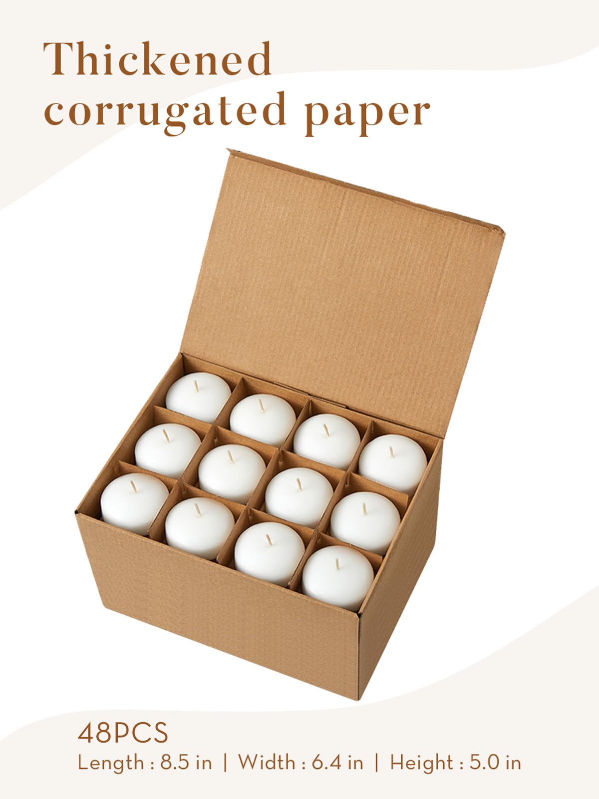48 Pack Pure White 2 Inch Floating Candles - 5-6 Hours Burn Time, Unscented Tealight Candles for Weddings, Anniversaries & Romantic Nights - Perfect for Valentine's Day Decor, Proposals, Bath & Table Centerpieces