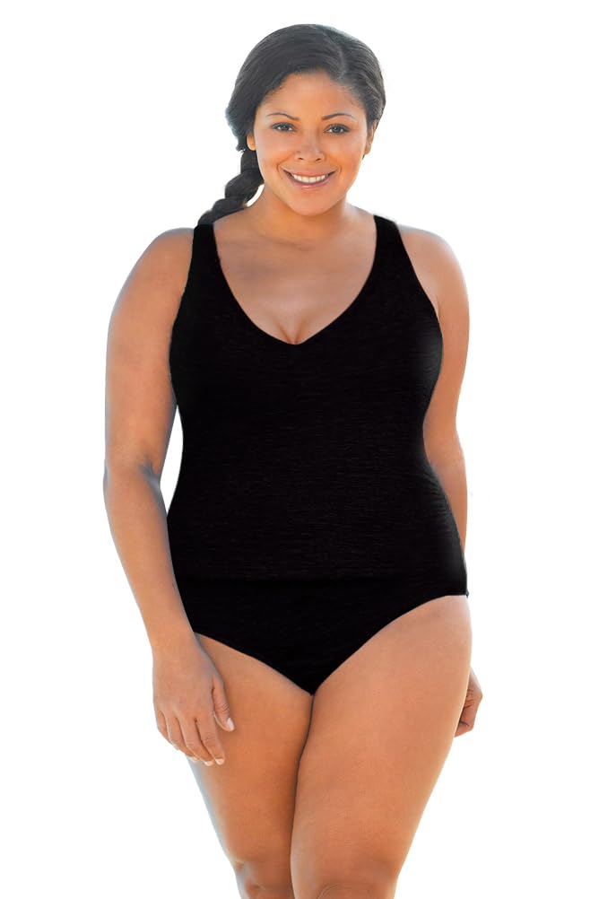 Women's Krinkle Tankini Swimsuit - Stylish & Comfortable Two-Piece Bathing Suit for Beach, Pool & Summer Vacations