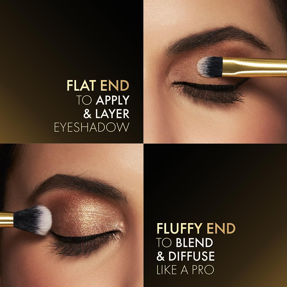 LAKMÉ Absolute Makeup Master Tools - Dual Ended Eyeshadow Brush for Professional & Everyday Eye Makeup Application | Perfect for Smokey Eyes, Cut Crease & Blending