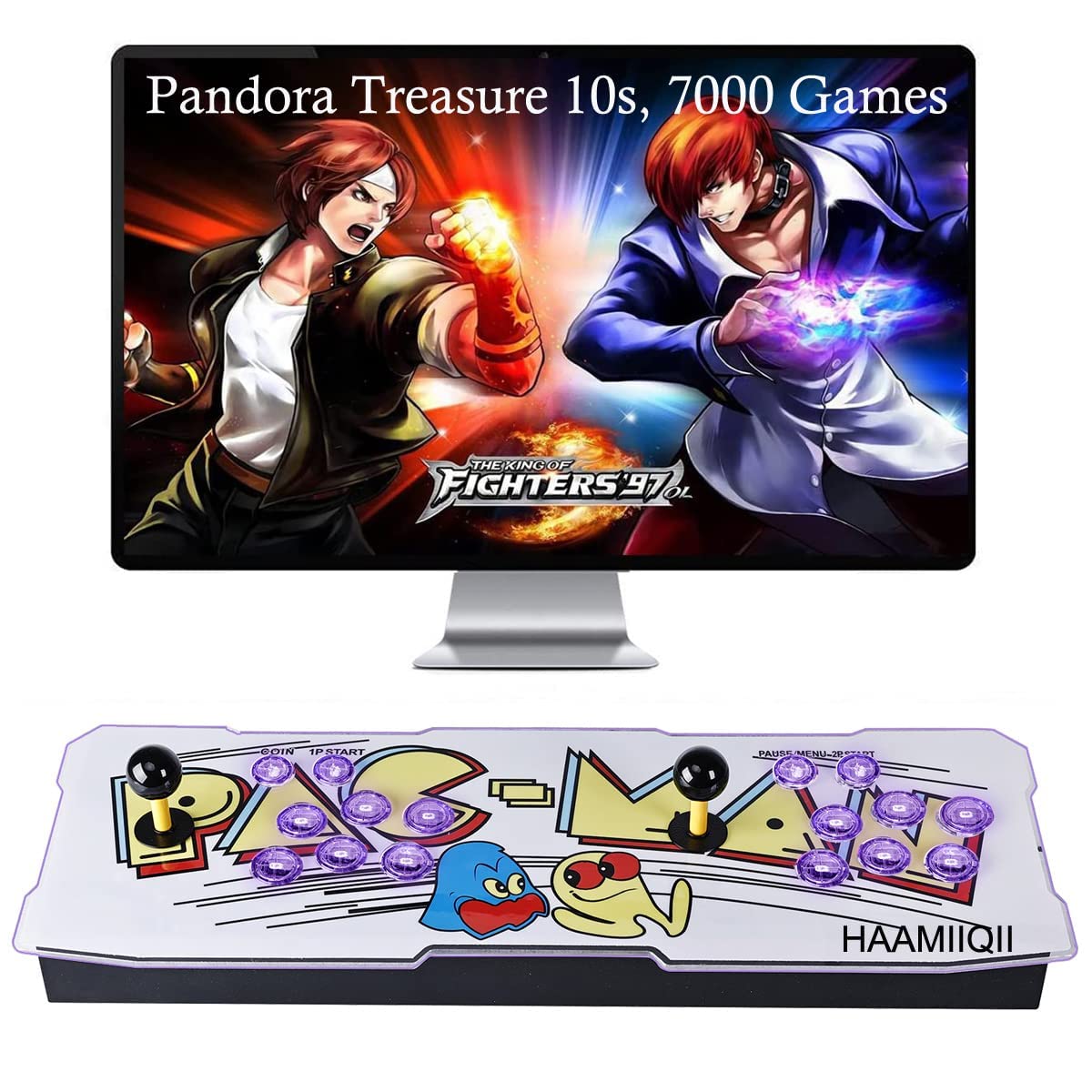 Pandora Treasure 10s Arcade Game Console - 7000 Preloaded Games, 1280x720P HD, 3D Game Support, Search/Save/Load Features, 4-Player Online Multiplayer, Dual Joystick Controls, Favorite & Recent Lists - Perfect for Family Game Nights & Retro Gaming Parties