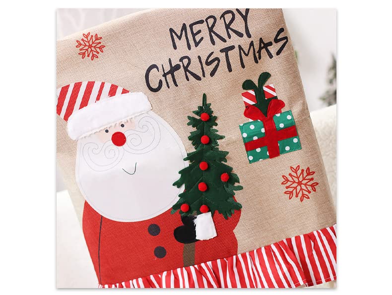 2-Piece Merry Christmas Chair Covers Set - Santa & Snowman Design, Dining & Office Chair Slipcovers for Holiday Decor - Perfect for Christmas Banquets, Parties & Festive Home Decor