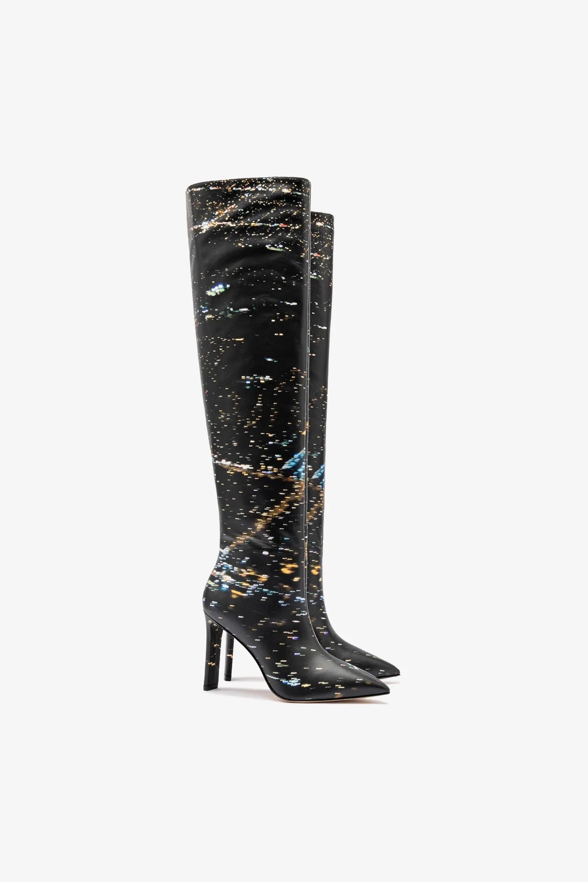 Larroudé x Libertine Black LAX Printed Leather Boots - Stylish & Comfortable Ankle Boots for Women, Perfect for Casual Outings & Night Events