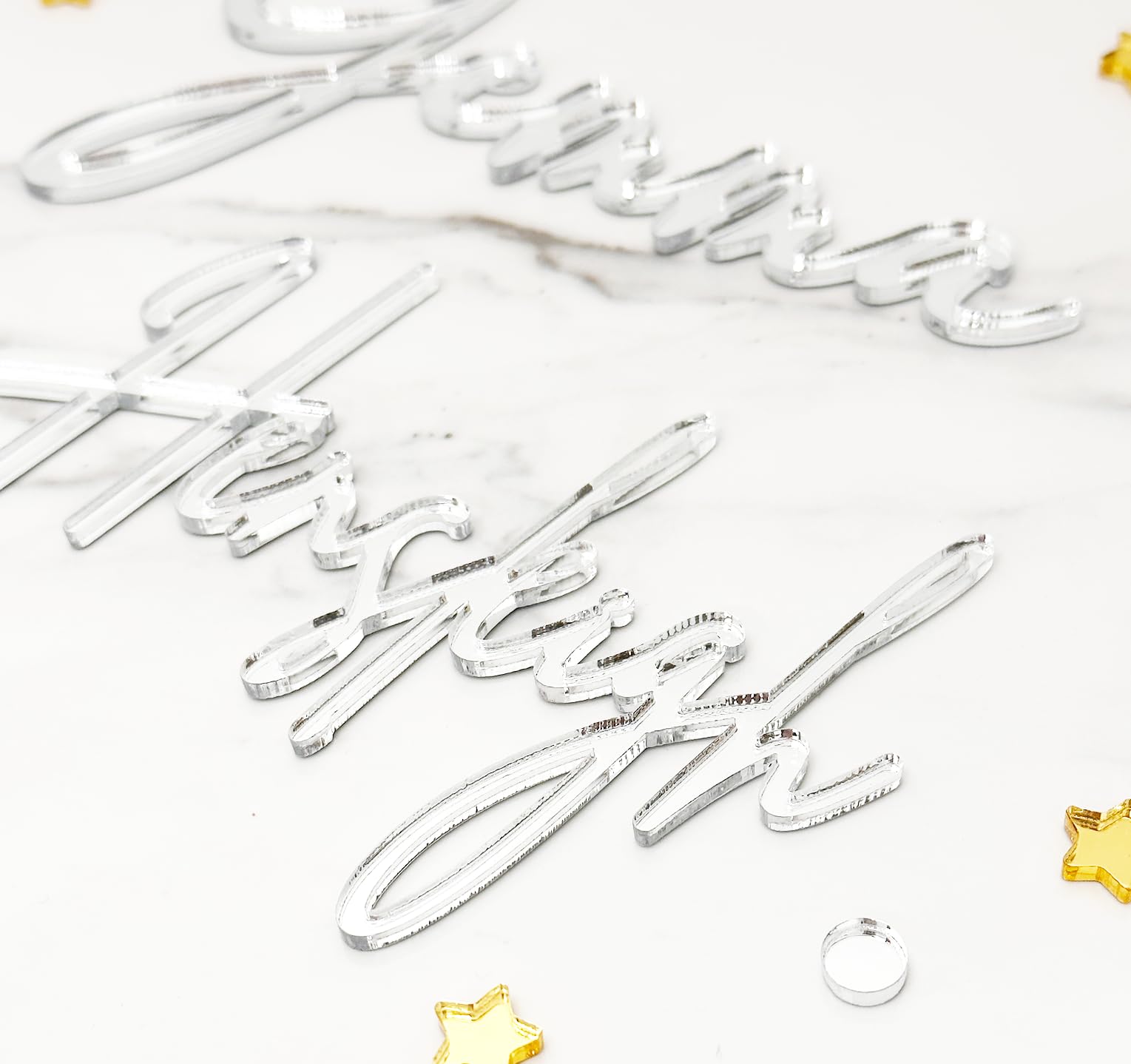 Custom Acrylic Cake Name Sign - Personalized Cake Topper Plaque for Birthdays, Baby Showers & Weddings | Made in USA | Cake Decoration Letters for Dessert Table Displays