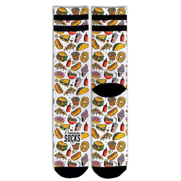 American Socks Signature Junk Food Mid High Crew Socks - Comfortable Novelty Socks for Men & Women - Perfect for Casual Wear, Gifts, and Pop Culture Fans