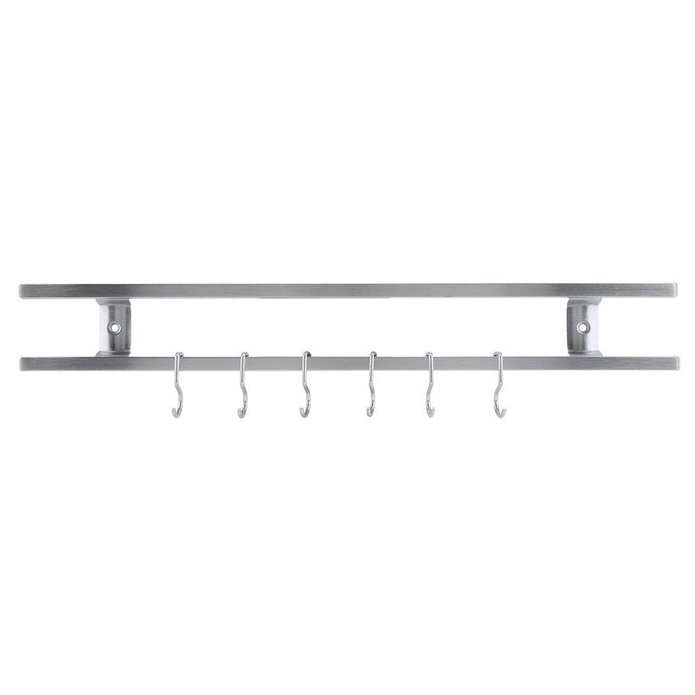 Stainless Steel Magnetic Knife Holder - Wall Mounted Double Bar Kitchen Rack with 6 Hooks for Knives, Spoons & Utensils | Durable & Sturdy for Restaurants, Home Kitchens, Garages & Workshops | Perfect for Organizing & Space Saving in Professional & Household Kitchens