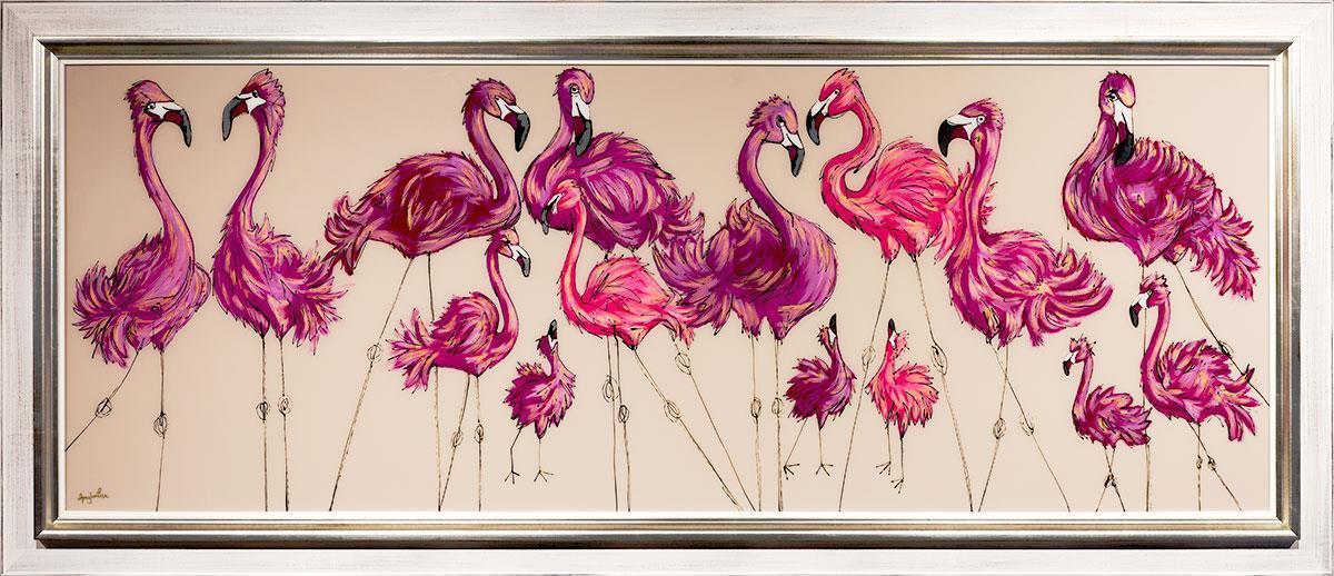 Original Flamingo Decor - Flamboyance of Flamingos Wall Art for Tropical & Boho Home Decor | Perfect for Living Room, Bedroom, or Beach House