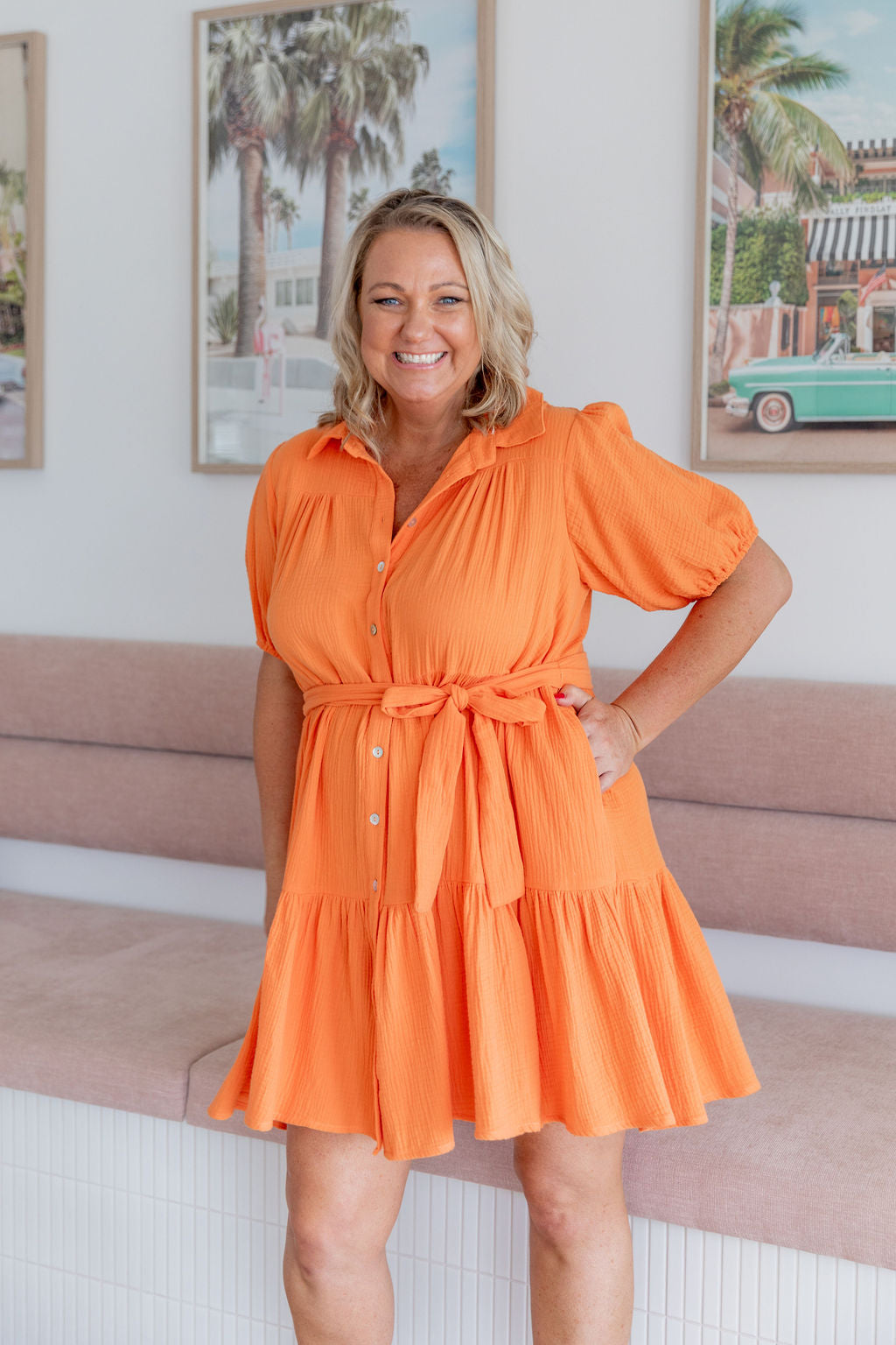 Stylish Orange Mali Dress for Women - Perfect for Summer Parties, Beach Vacations & Casual Outings
