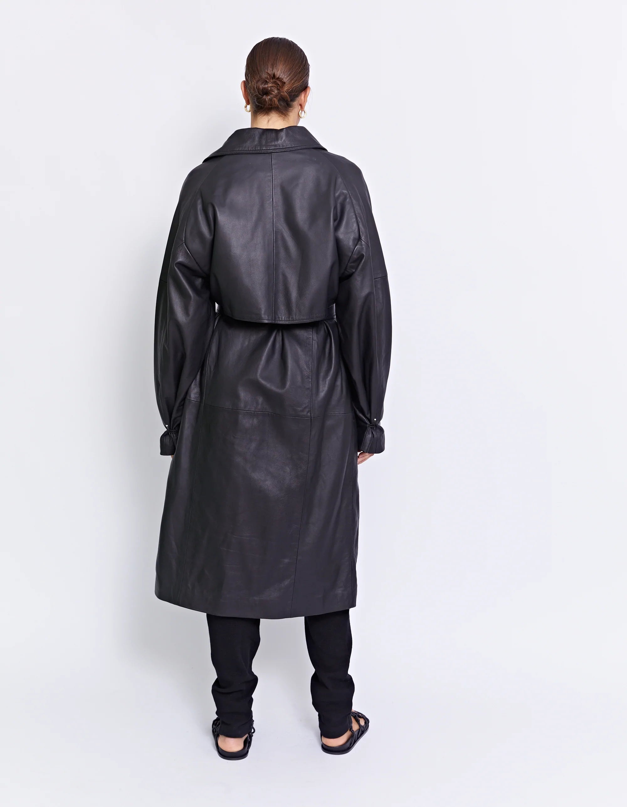 Premium Genuine Leather Trench Coat for Men & Women - Classic Waterproof Windbreaker with Belt - Perfect for Fall, Winter & Formal Occasions