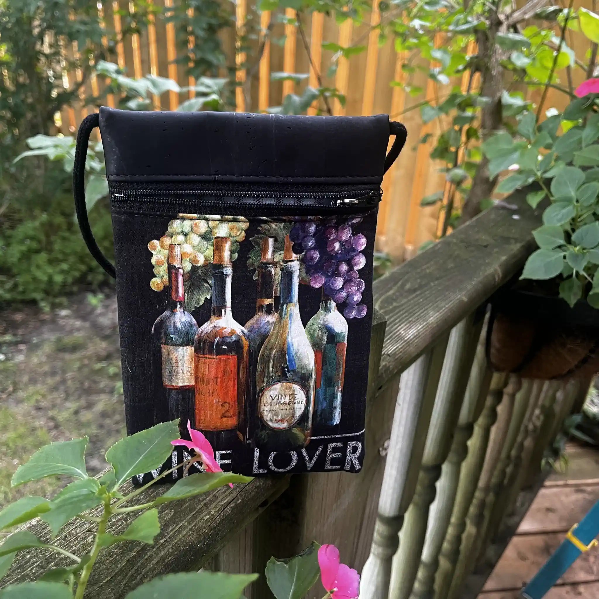 Stella Concert Crossbody Bag - Black Cork Leather Purse for Wine Lovers | Perfect for Evening Outings, Wine Tasting Events & Daily Use