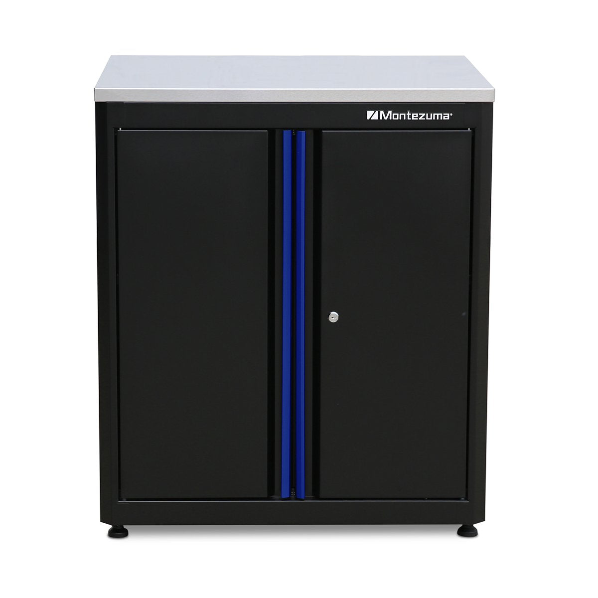 Montezuma 2-Door Base Kitchen Cabinet with Stainless Steel Countertop - Perfect for Modern Kitchens, Bathrooms & Laundry Rooms