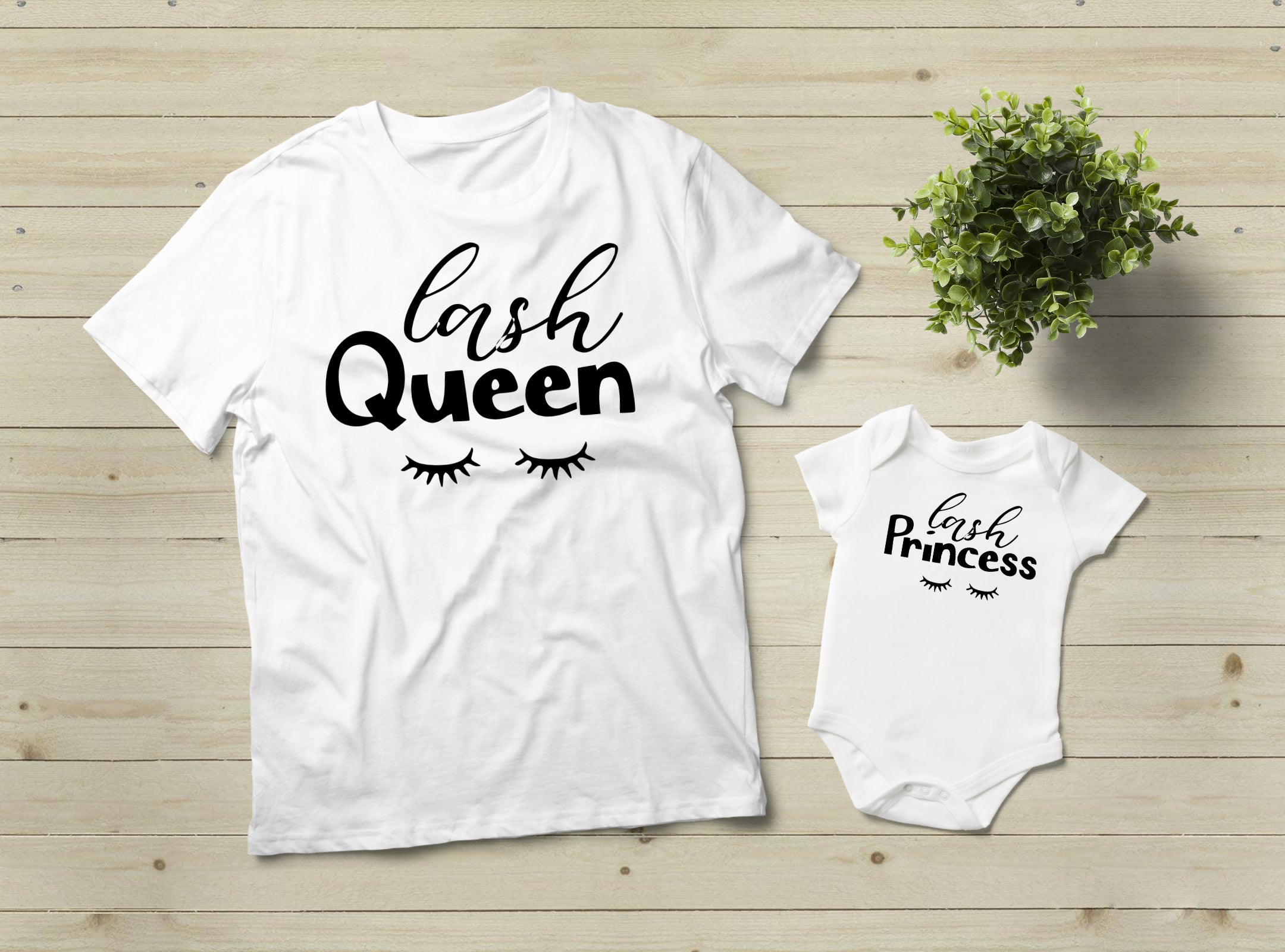 Mom and Baby Matching Outfits - Lash Queen & Princess T-Shirts for Mother-Daughter Bonding | Family Photo Outfits, Birthday Matching Sets, Special Occasion Wear