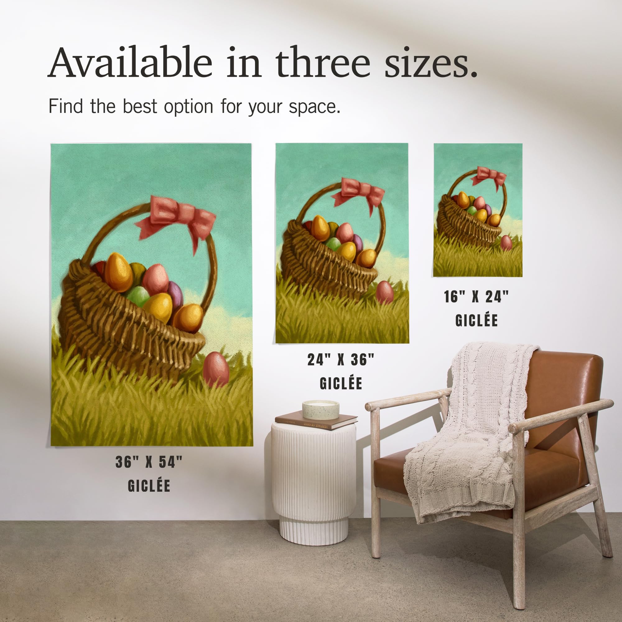 Lantern Press 16x24 Inch Giclee Art Print - Easter Basket Oil Painting Wall Decor for Living Room, Bedroom & Office