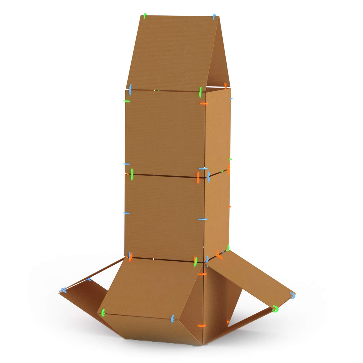 Atwood Toys Box Lox 80-Piece Creative Cardboard Building Kit - STEM Educational Construction Toys for Kids, Boys & Girls (Blue) | Perfect for Classroom Activities, Birthday Gifts & Creative Play