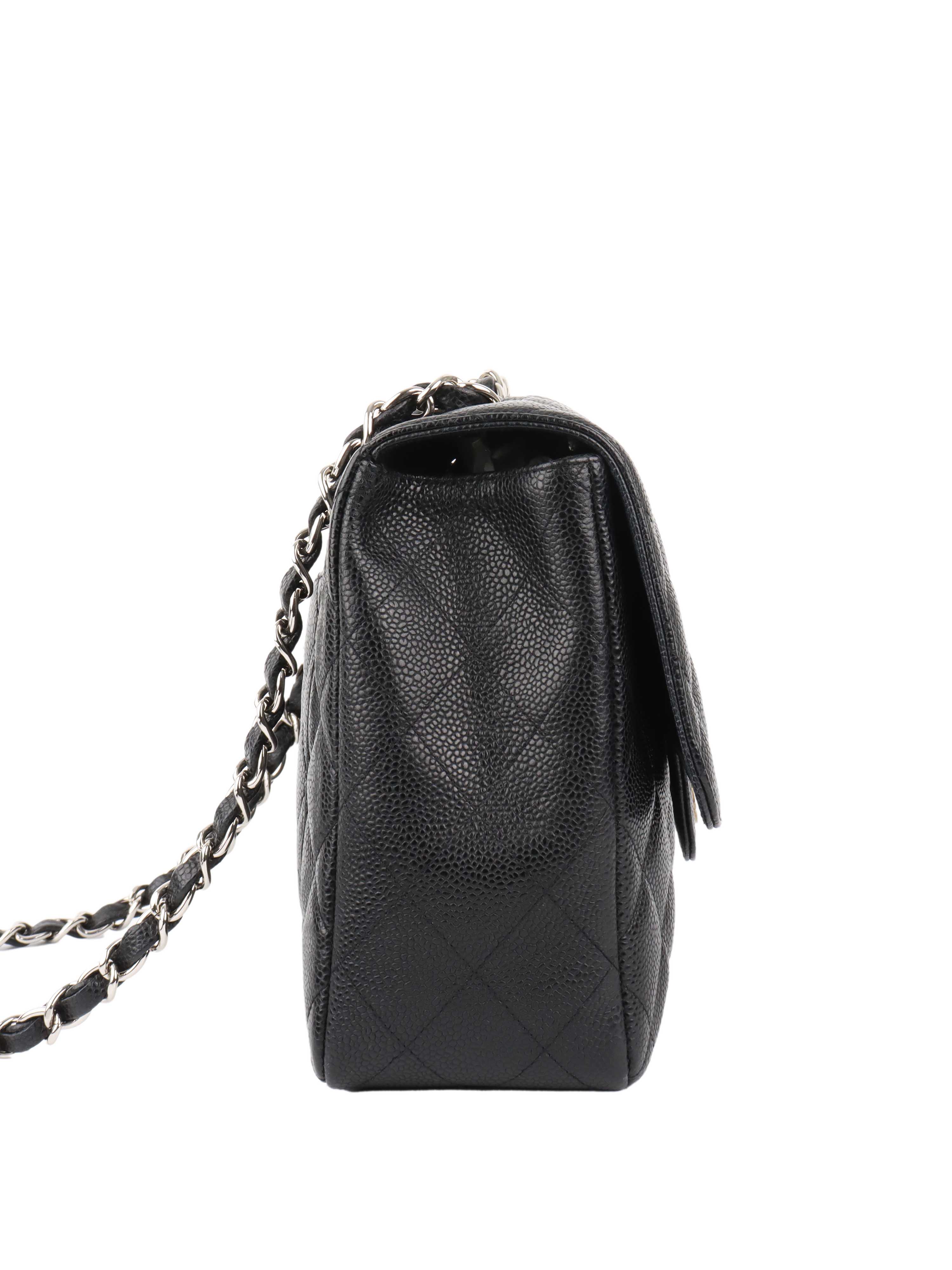 Authentic Chanel Black Jumbo Classic Flap Bag in Caviar Leather - Luxury Designer Handbag for Women, Perfect for Parties, Work & Everyday Use