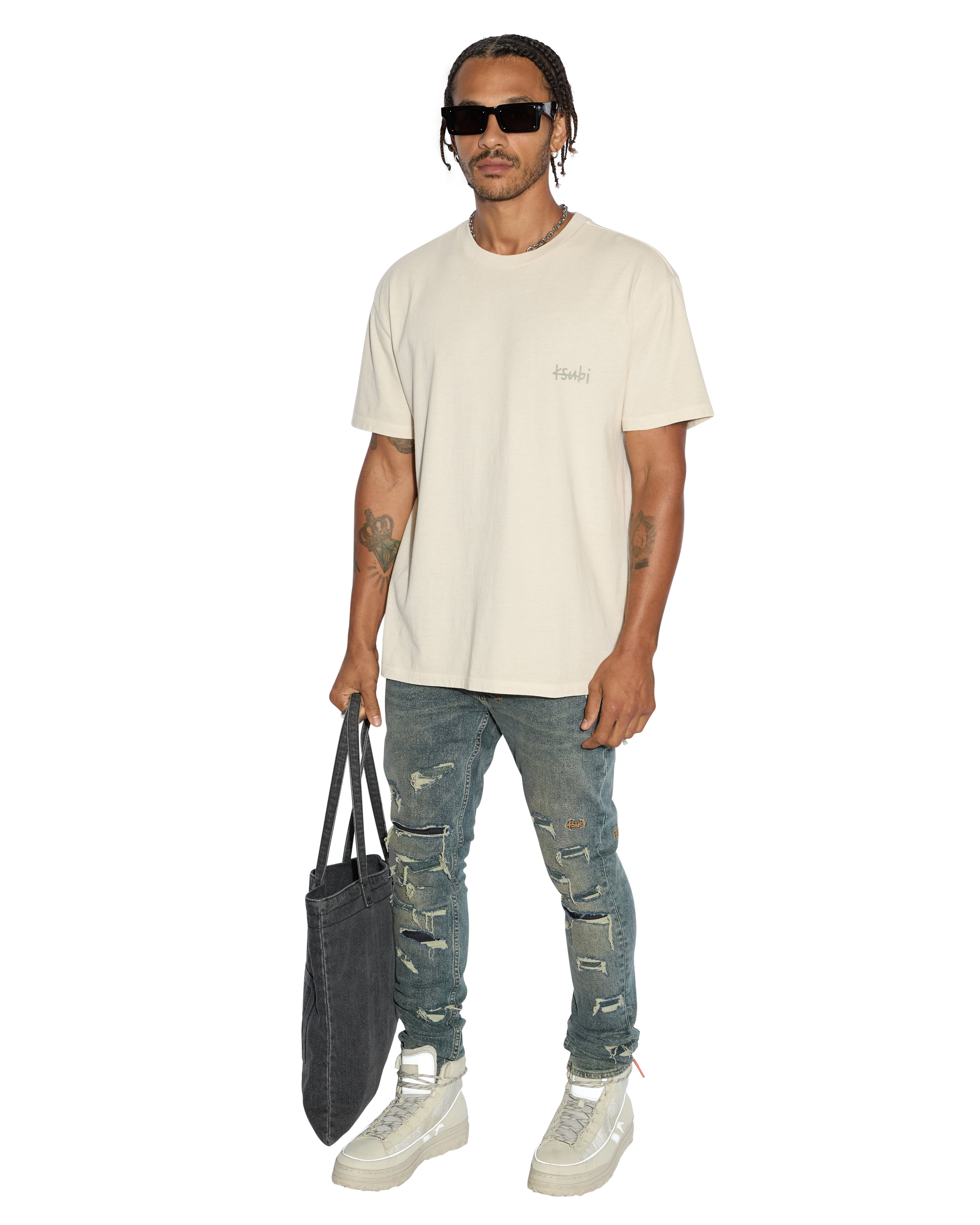ALL DAY BIGGIE SS TEE DESERT - Men's Comfortable Short Sleeve Cotton T-Shirt for Casual Wear, Street Style & Everyday Outfits