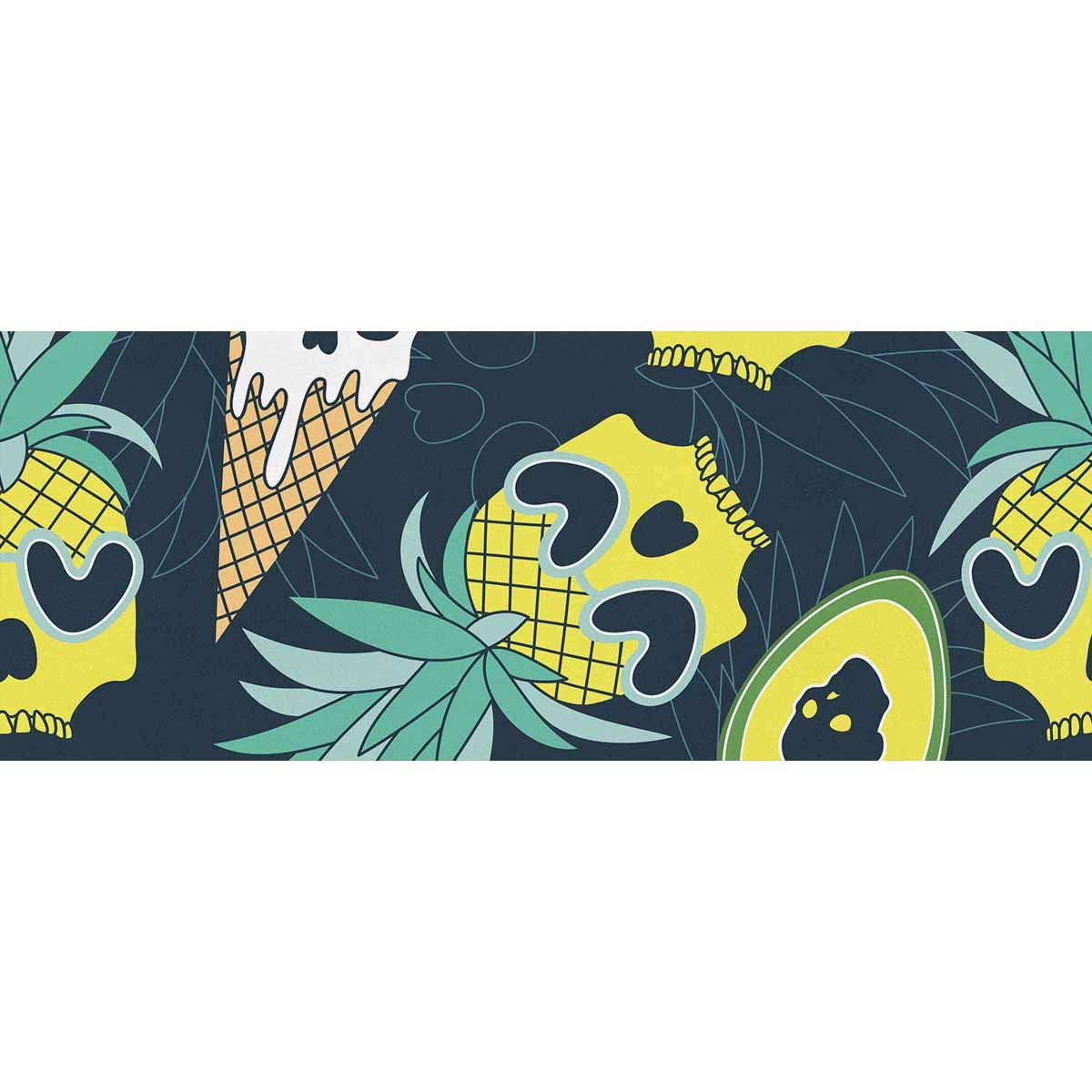 InterestPrint Summer Skull & Pineapple Gift Wrapping Paper - 58