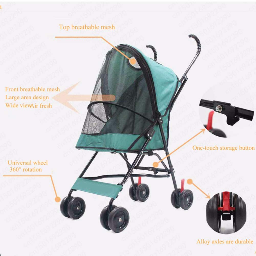 Premium 4-Wheel Pet Stroller for Cats & Dogs Up to 22Lbs - Foldable Jogger Travel Carrier with Breathable Mesh - Perfect for Walking, Jogging & Outdoor Adventures (Black)