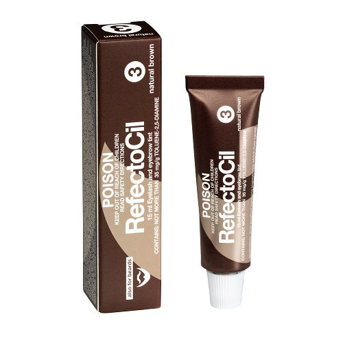 RefectoCil No.3 Natural Brown Eyelash & Eyebrow Tint - 15ml | Vegan, Cruelty-Free | Perfect for Salon & Home Use