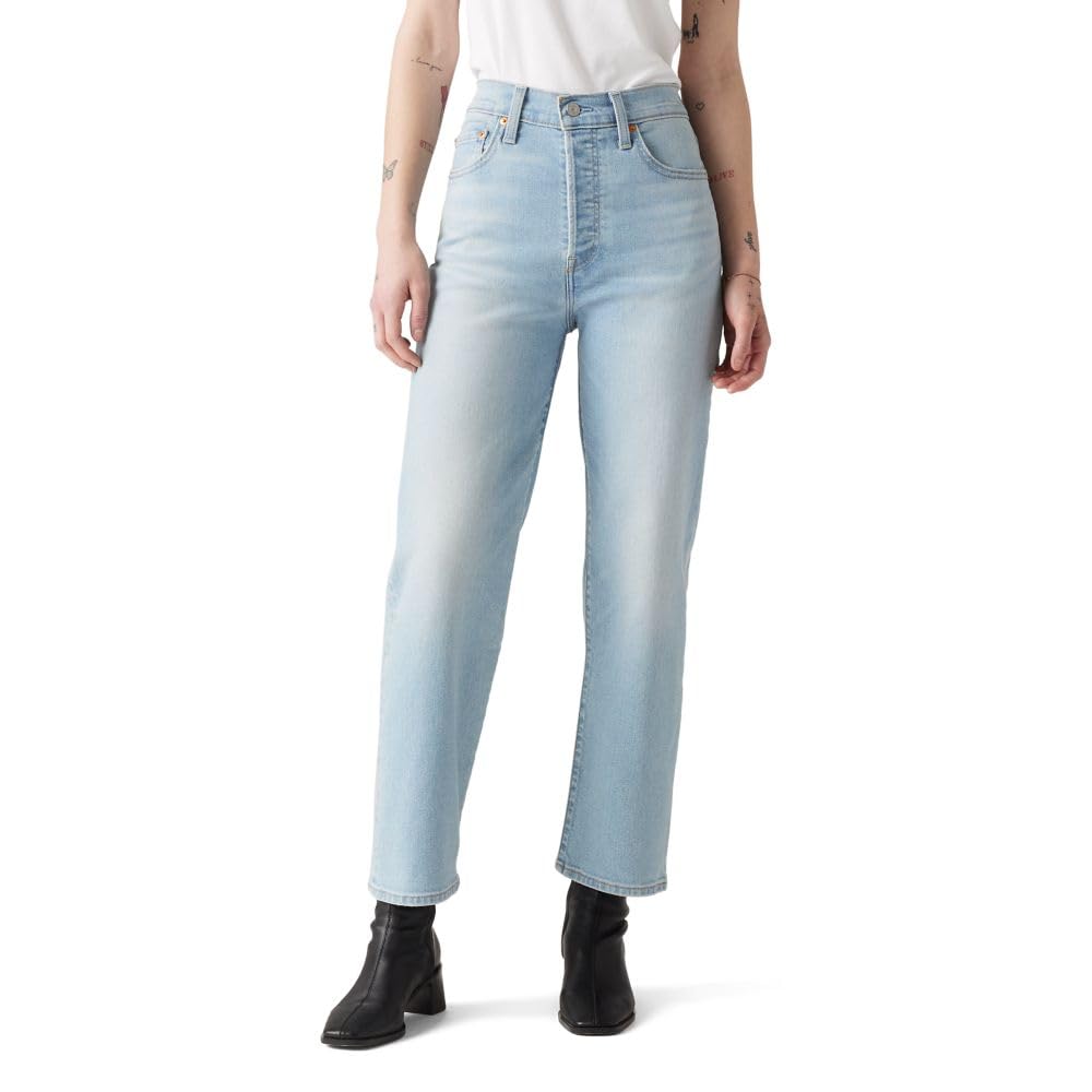 Levi's Women's Ribcage Straight Ankle Jeans - High Waist Slim Fit Denim Pants for Casual Wear & Everyday Outfits