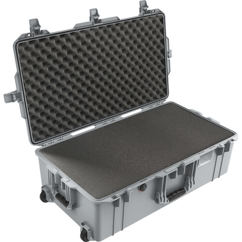 Pelican 1615AirWF Wheeled Hard Case with Foam Insert - Silver | Waterproof Protective Travel Case for Camera Equipment, DJ Gear & Tools | Perfect for Air Travel, Outdoor Adventures & Professional Storage
