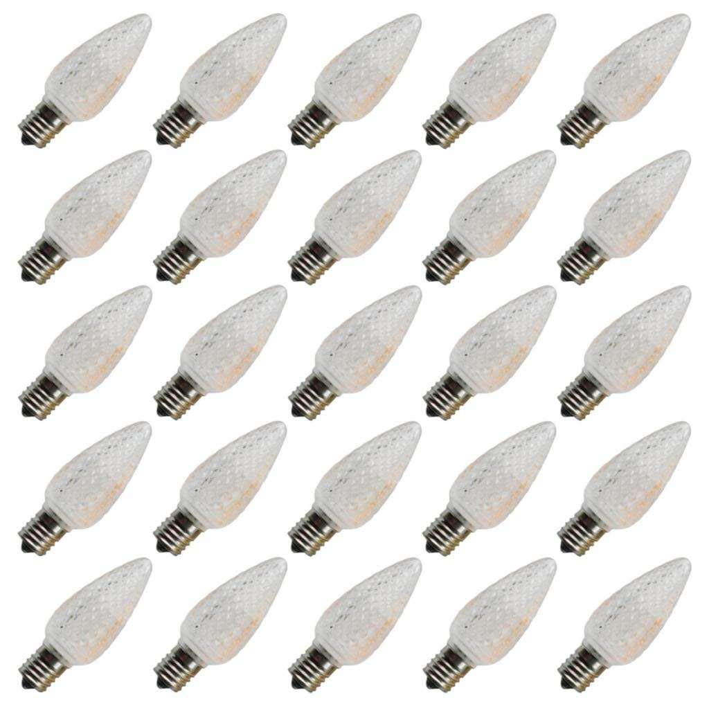 Halco 80516 C7 Clear Faceted Candelabra LED Bulb - Case of 25 (0.96W, 120V, C7WW/FC/LED) - Perfect for Holiday Decorations, Chandeliers & Night Lights