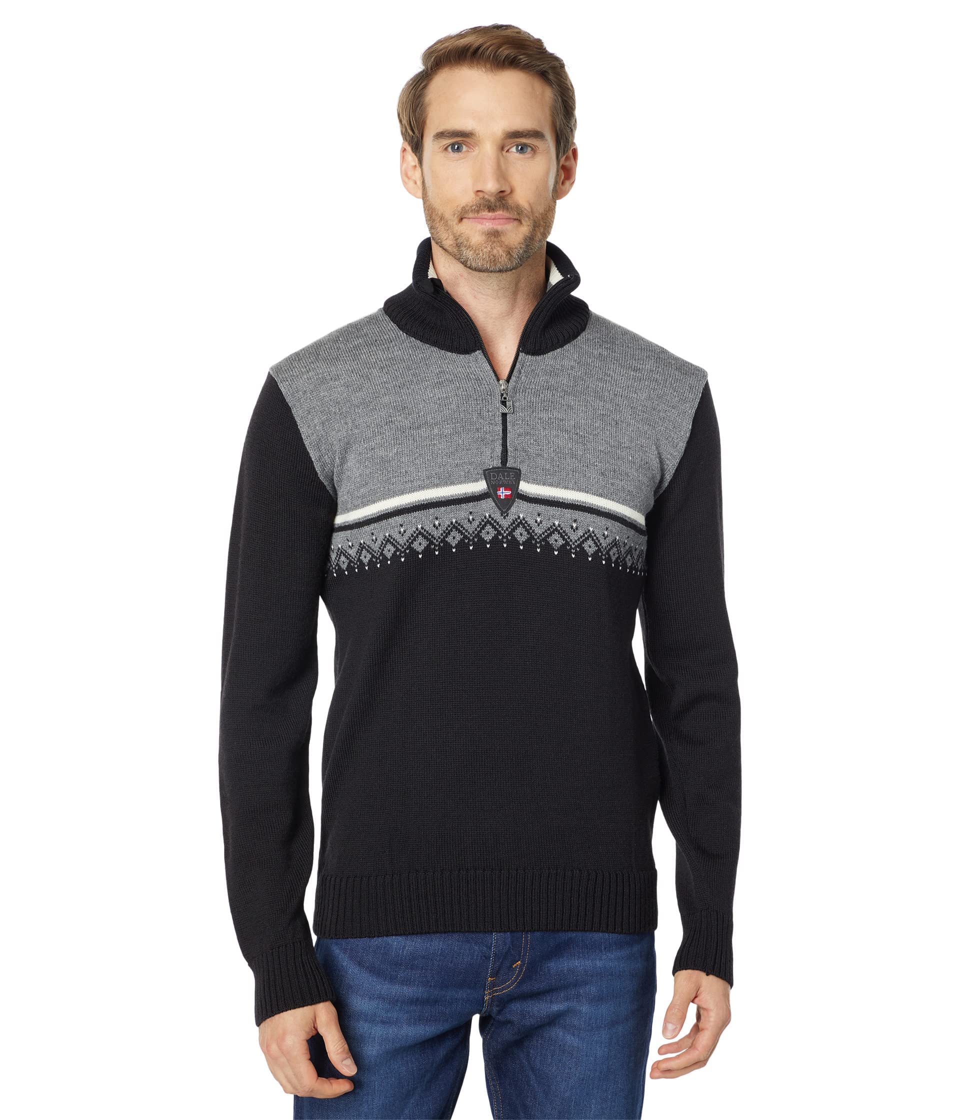 Dale of Norway Lahti Men's 100% Lightweight Wool Sweater - Regular Fit Pullover for Men - Warm Winter Knitwear for Outdoor Activities & Casual Wear