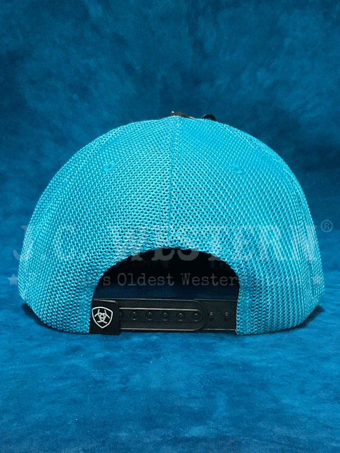 Ariat A300083663 Flexfit 110 Snapback Roughout Braid Cap - Black & Turquoise Adjustable Hat for Men & Women | Perfect for Outdoor Activities, Rodeo, and Casual Wear