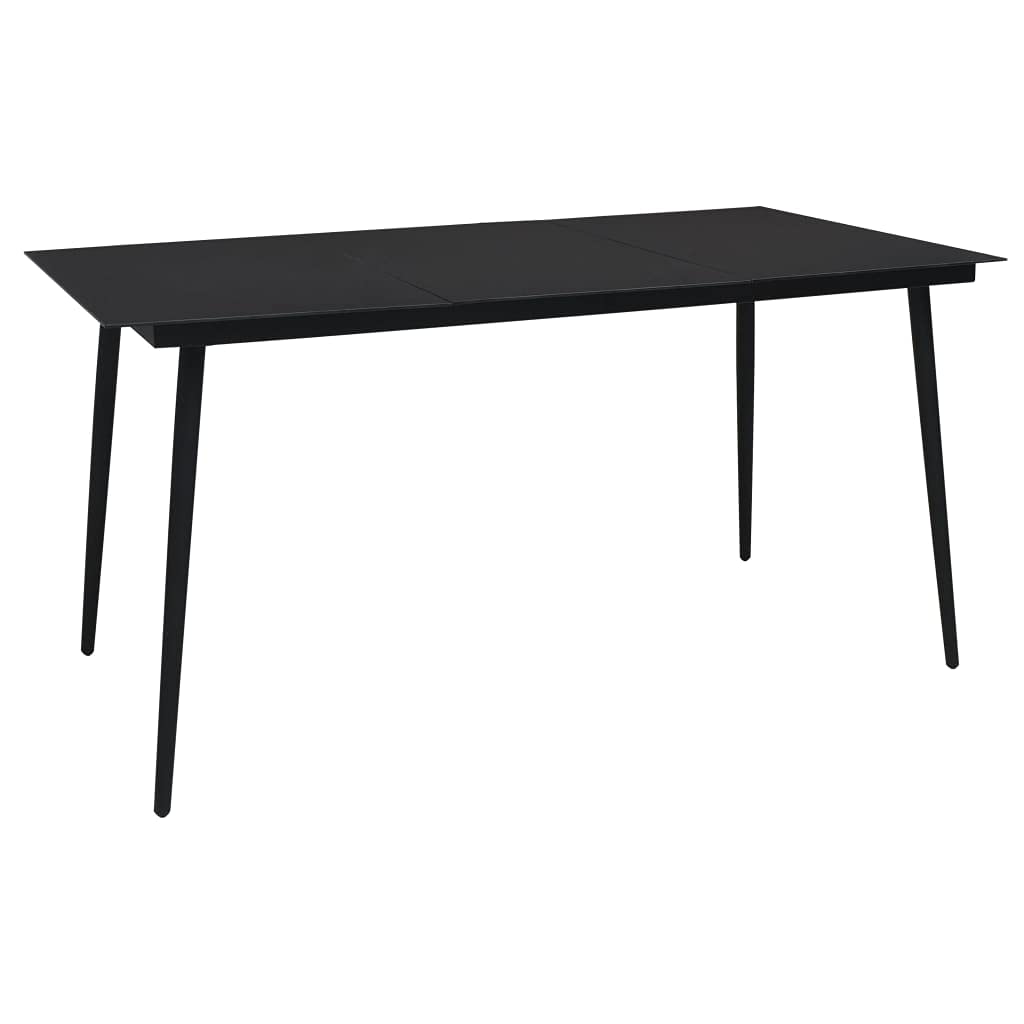 Black Steel and Glass Outdoor Coffee Table 59.1