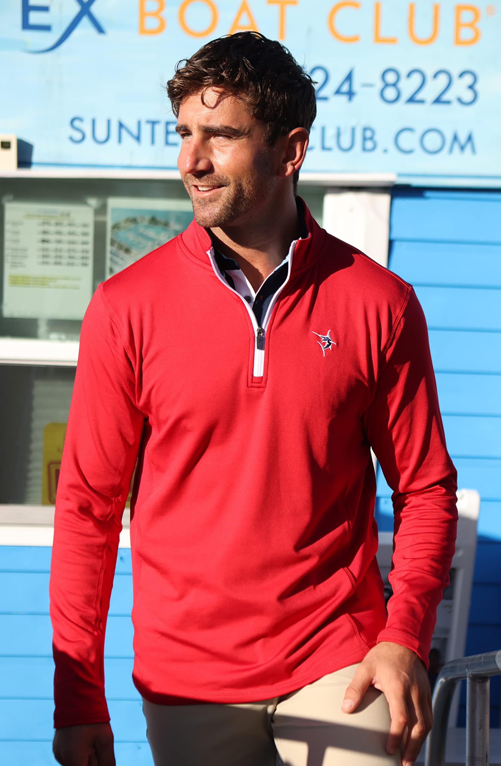 White Water Montauk Performance 1/4 Zip Pullover for Men - Lightweight Quick-Dry Athletic Shirt for Running, Hiking & Outdoor Activities