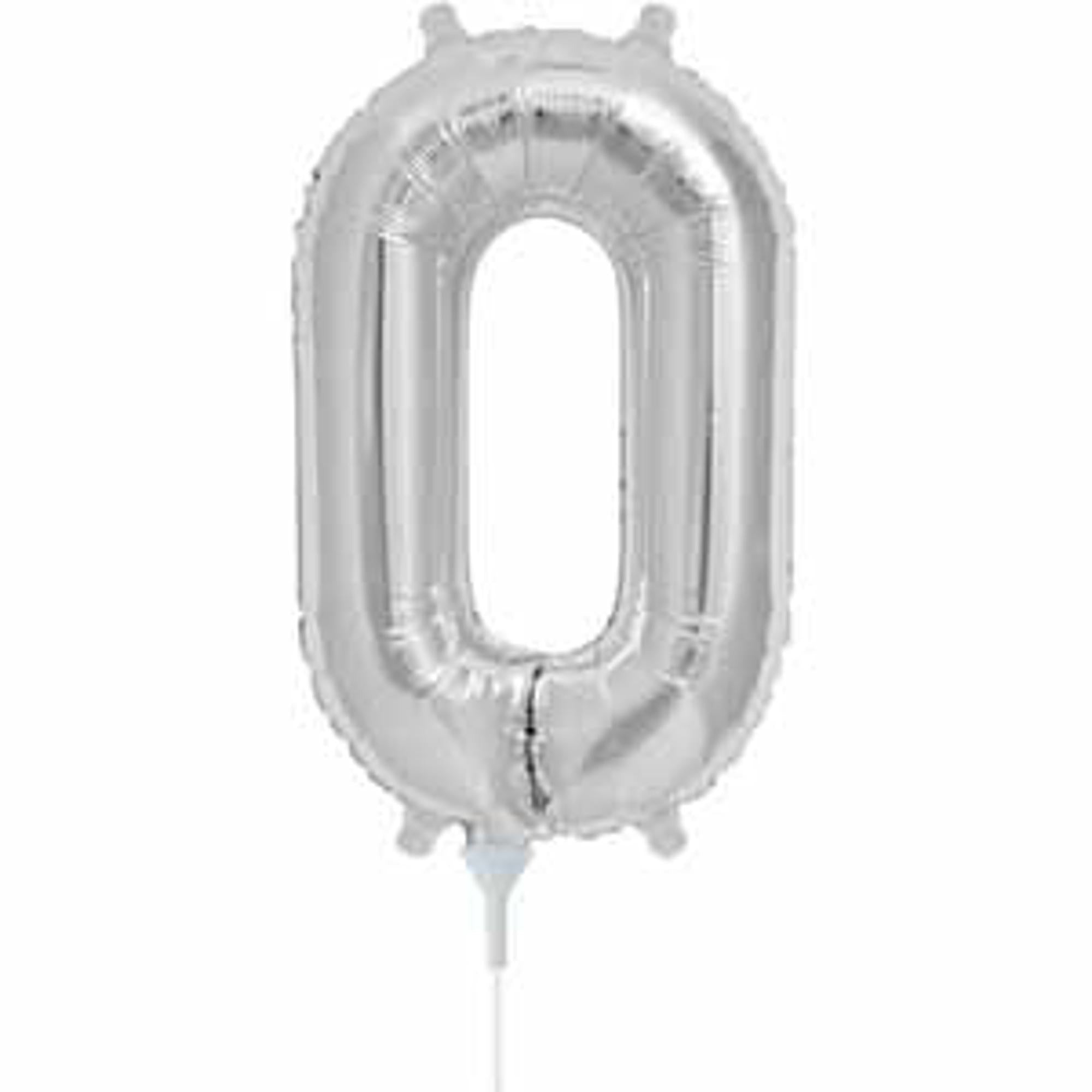 Silver Number 0 Balloon (16-Pack) - NSB 00432 - Perfect for Birthdays, Anniversaries & Special Celebrations