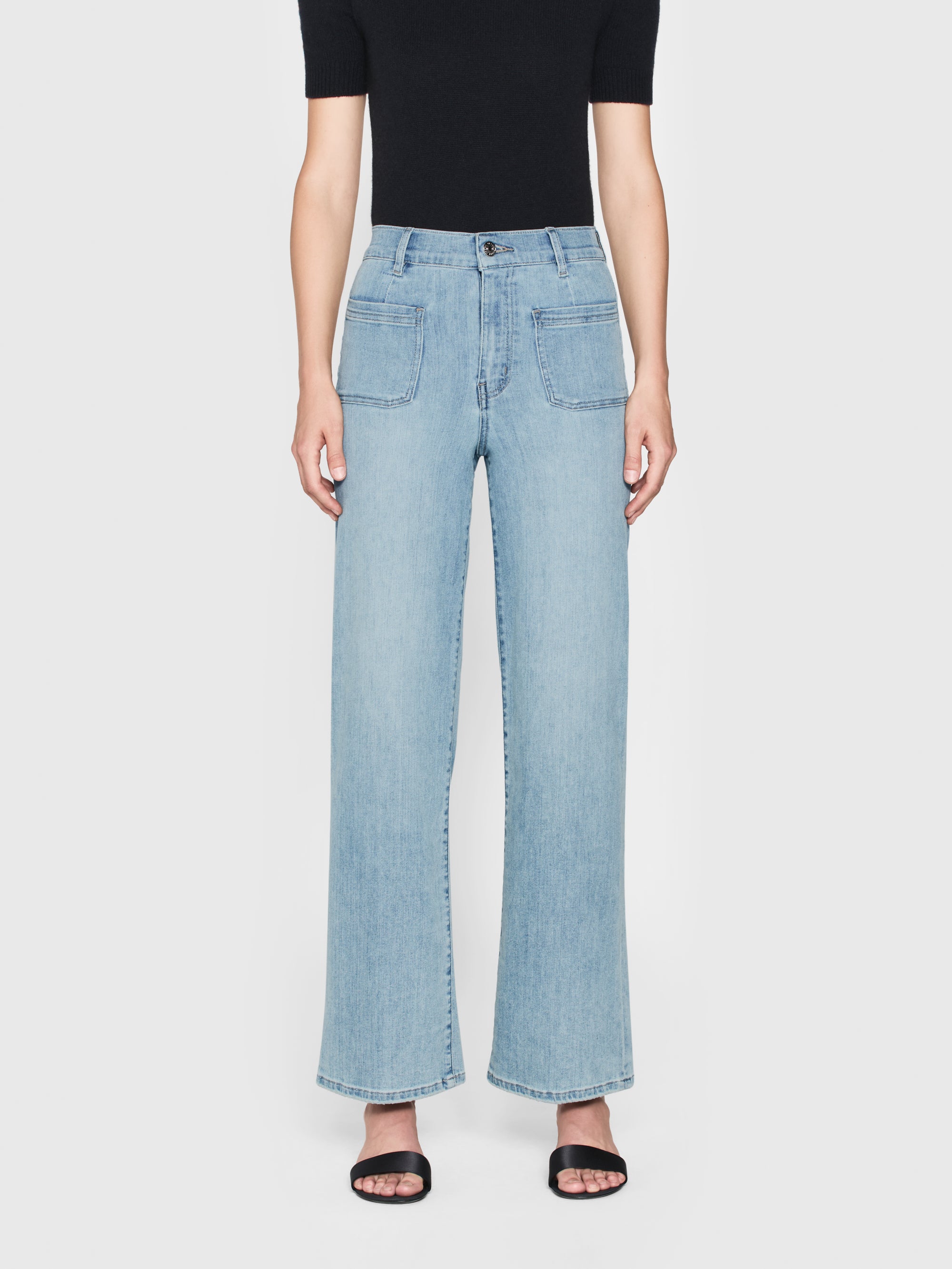 Le Slim Palazzo Bardot Pocket Wilson Clean - Stylish Women's Palazzo Pants with Pockets for Casual Wear, Work & Travel