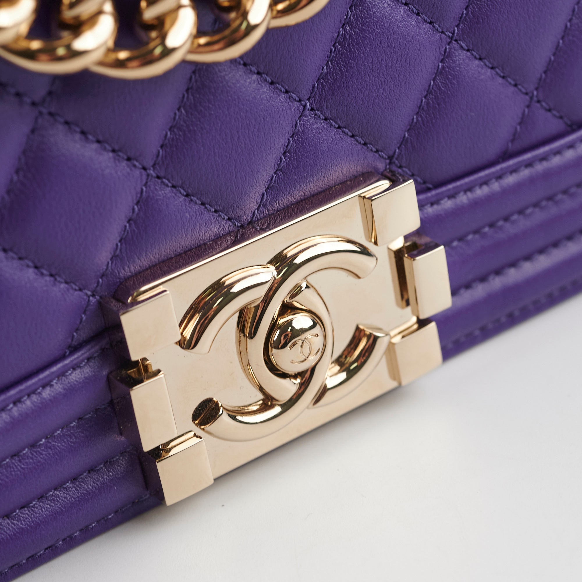 Chanel 19k Small Boy Quilted Purple Leather Crossbody Bag - Luxury Designer Handbag for Women, Perfect for Parties, Dating & Daily Use