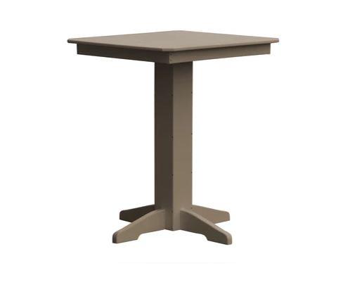 A & L Furniture Square Bar Table with FREE 2 Umbrella Holes - Outdoor Patio Dining & Backyard Entertaining