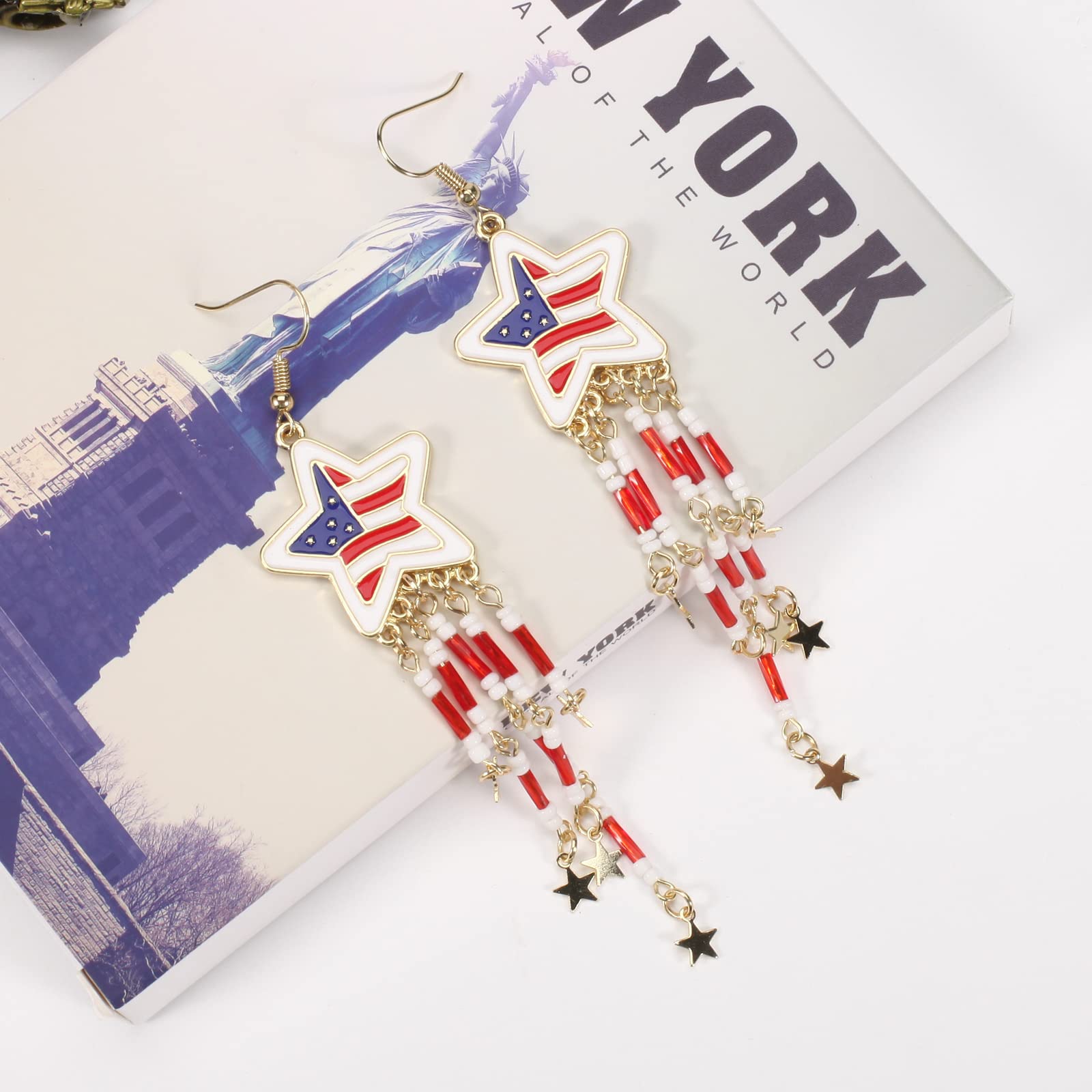 4th of July Independence Day Earrings | Halloween Drop Dangle Earrings for Women | Gothic Costume Party Jewelry | Holiday Festive Gift for Her | Perfect for Patriotic Celebrations, Halloween Parties & Special Occasions