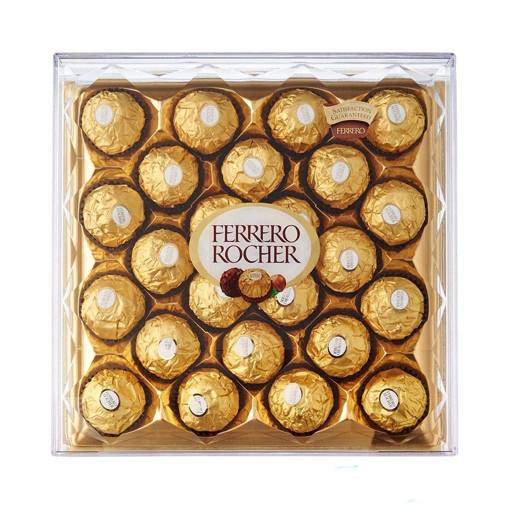 Eternal Red Roses & Hazelnut Chocolates Gift Box - Luxury Preserved Roses Romantic Gift Basket for Valentine's Day, Anniversary & Special Occasions